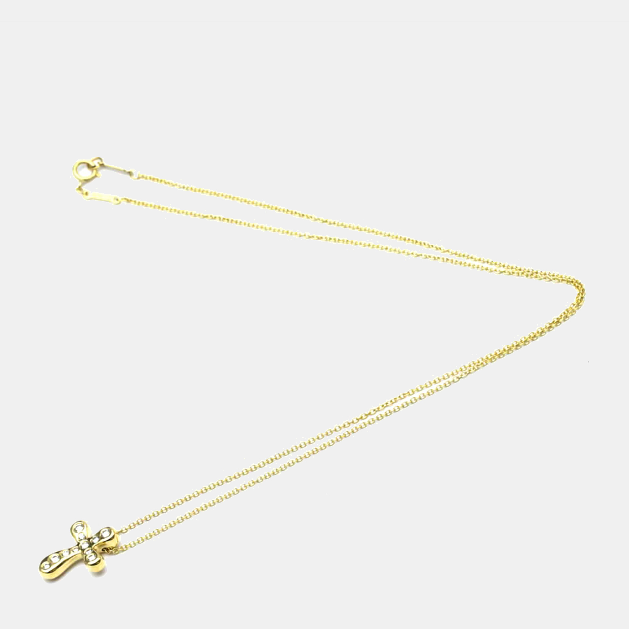 

Tiffany & Co. Elsa Peretti Cross 18K Yellow Gold Diamond Necklace