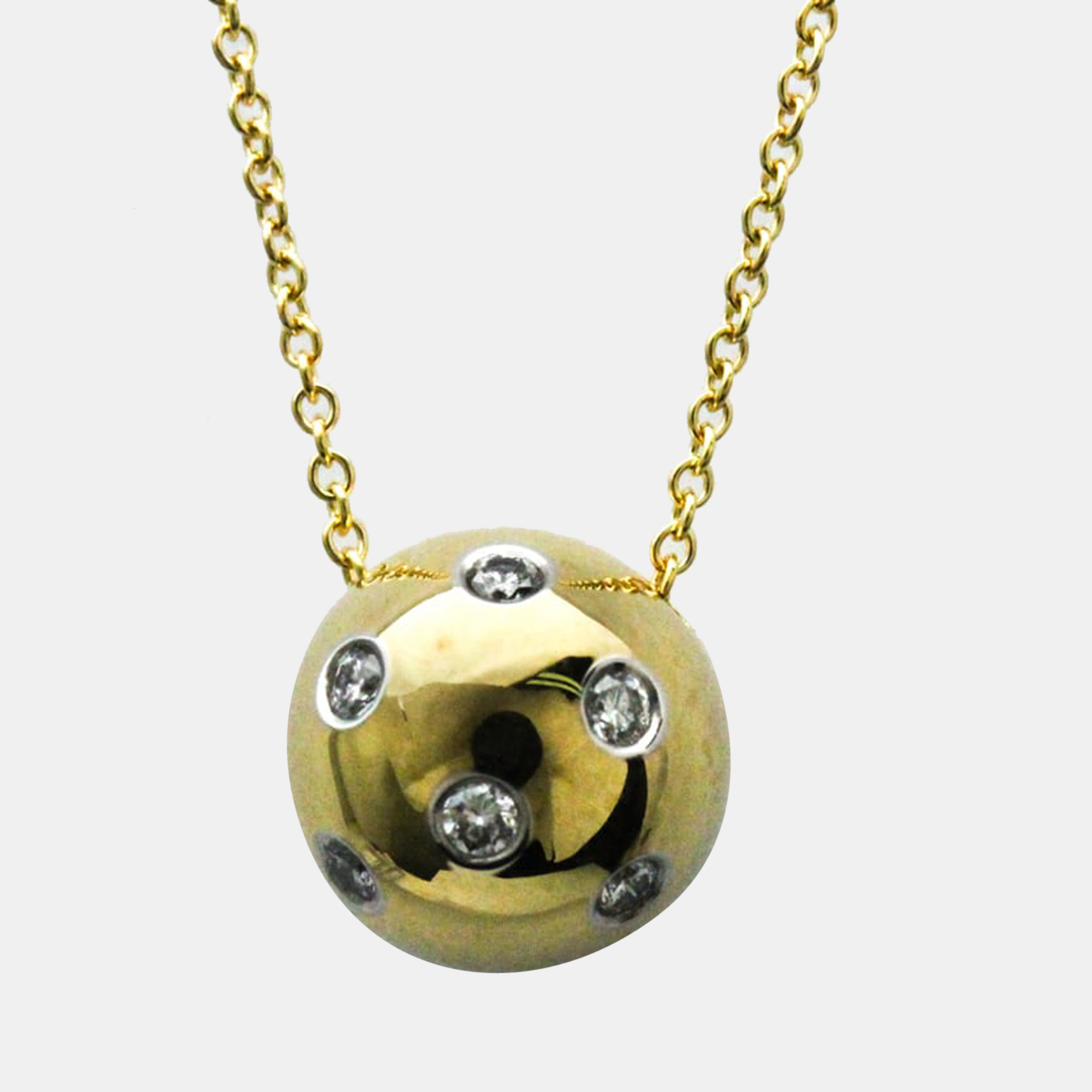 

Tiffany & Co. Elsa Peretti Dots Ball 18K Yellow Gold Platinum Diamond Necklace