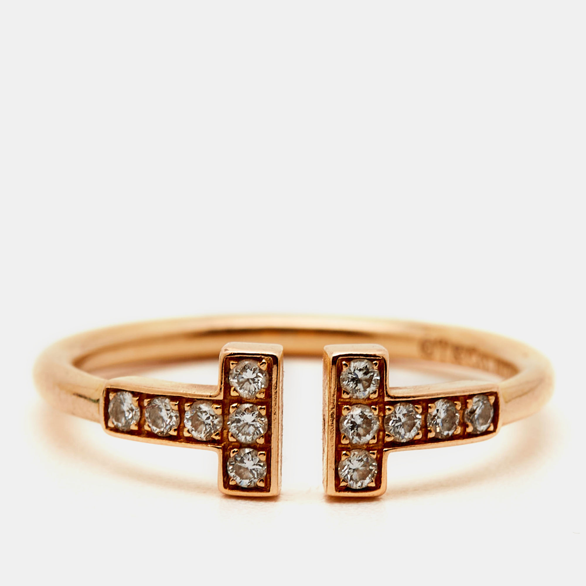 

Tiffany & Co. T Wire Diamond 18k Rose Gold Ring Size
