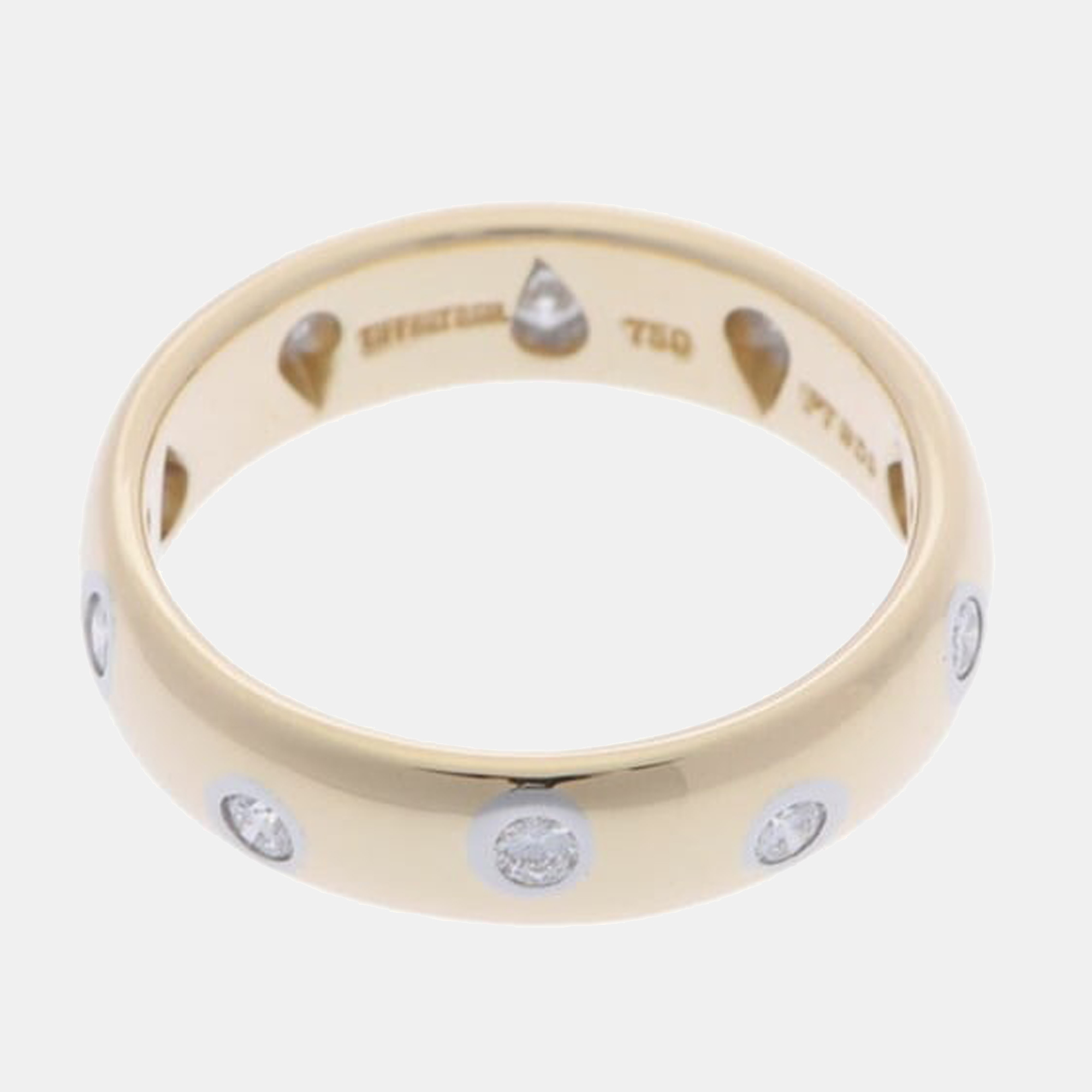 

Tiffany & Co. Etoile 18K Yellow Gold Platinum Diamond Ring EU 47