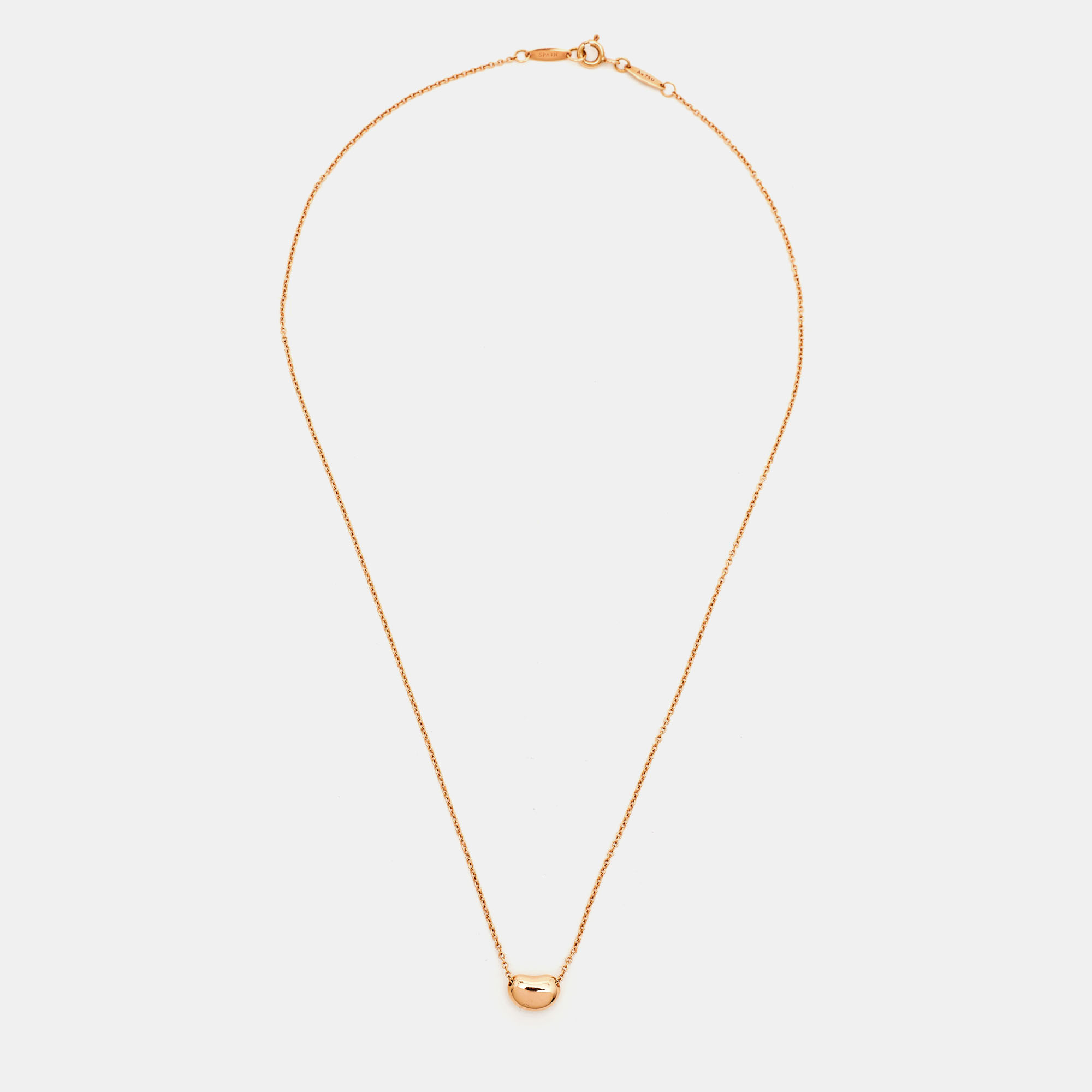 

Tiffany & Co. Elsa Peretti Bean Design 18K Rose Gold Pendant Necklace