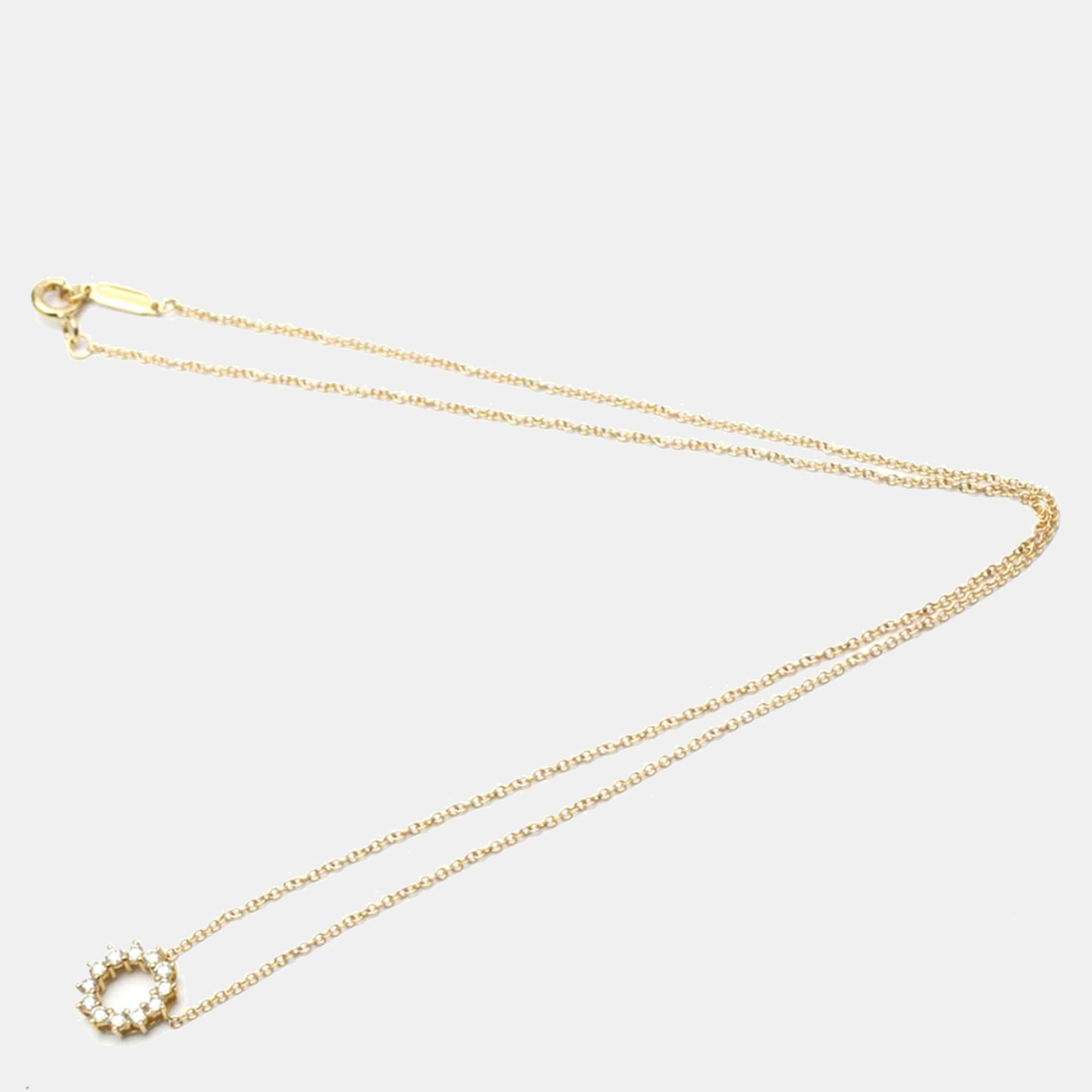 

Tiffany & Co. Open Circle Pendant 18K Rose Gold Diamond Necklace