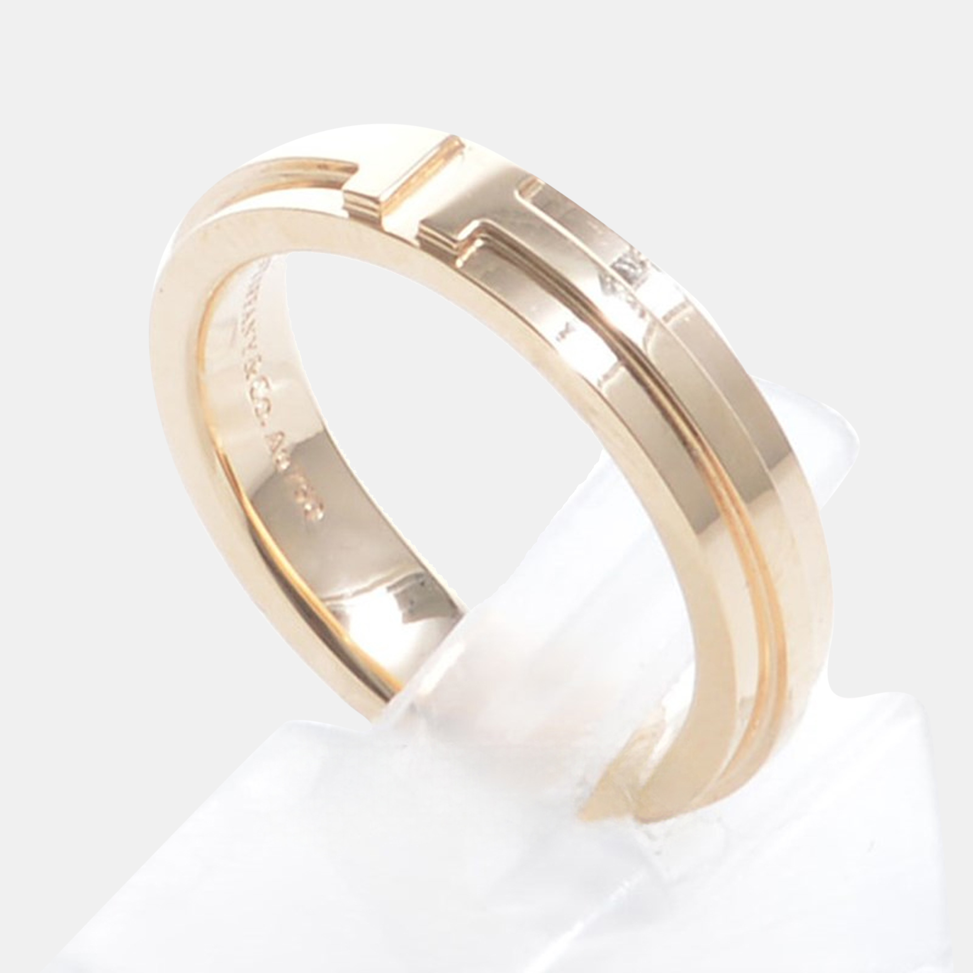 

Tiffany & Co. 18K Rose Gold T Two Narrow Band Ring EU 55