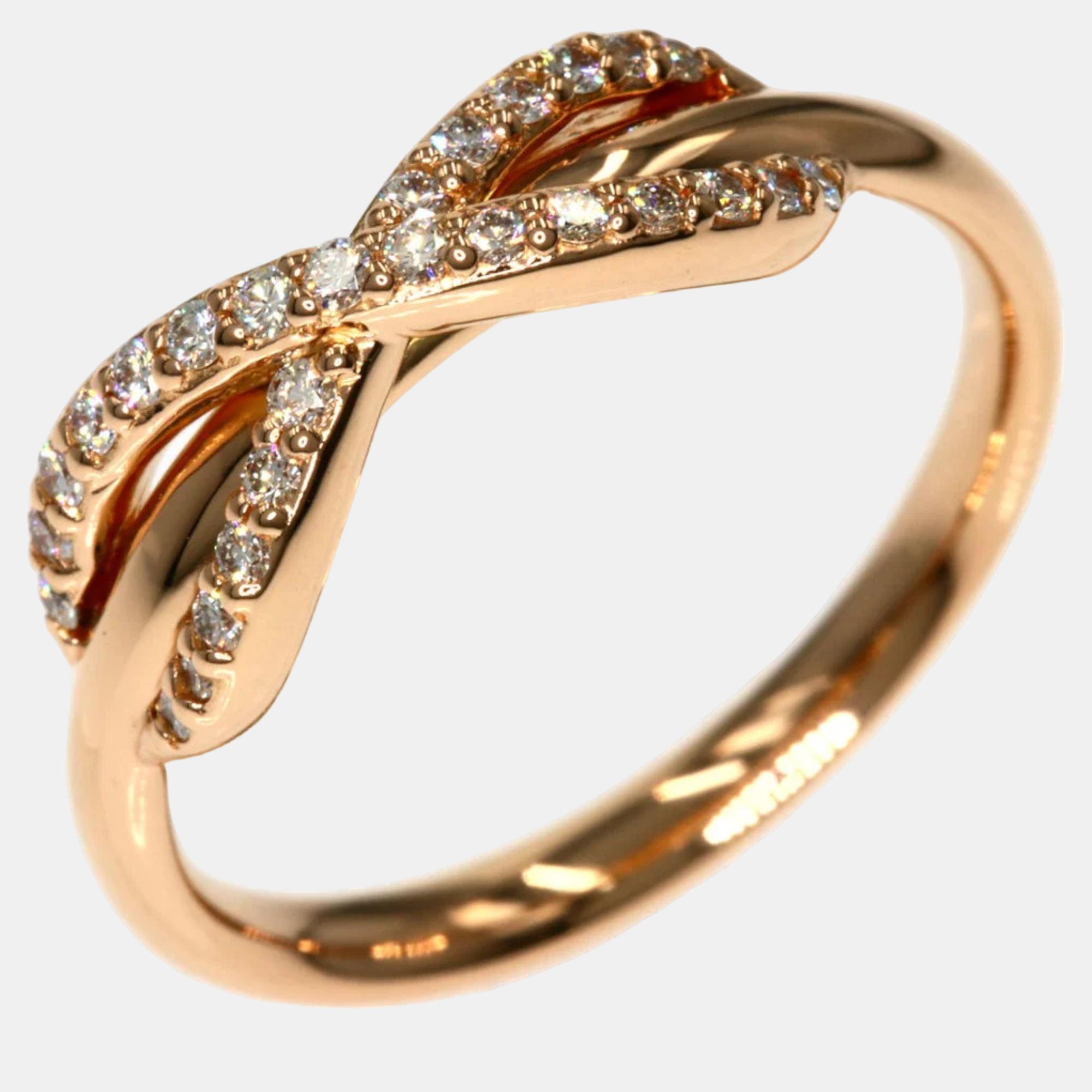 

Tiffany & Co. Infinity 18K Rose Gold Diamond Ring EU 50.5