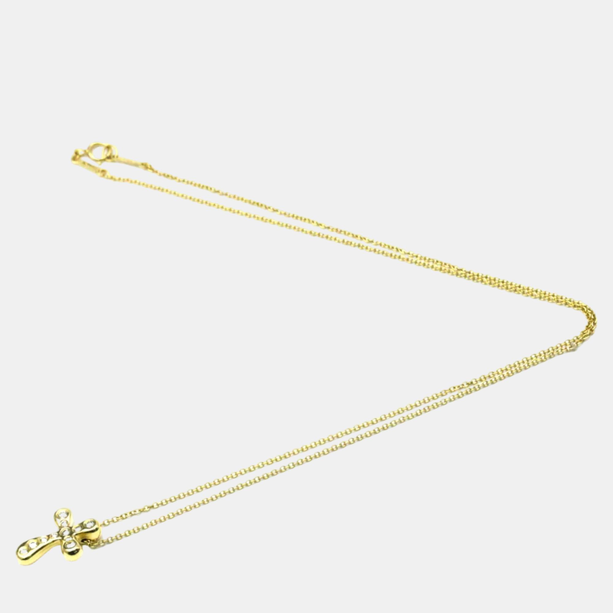 

Tiffany & Co. Elsa Peretti Cross 18K Yellow Gold Diamond Necklace