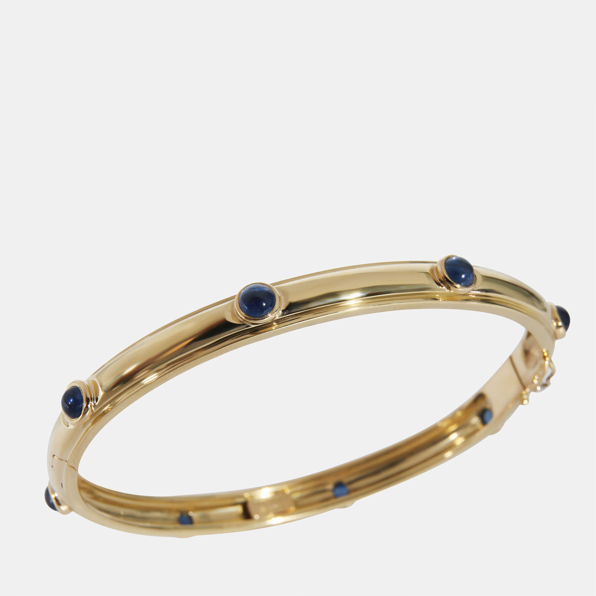 

Tiffany & Co. Vintage Cabochon Sapphire Bangle Bracelet in 18K Yellow Gold