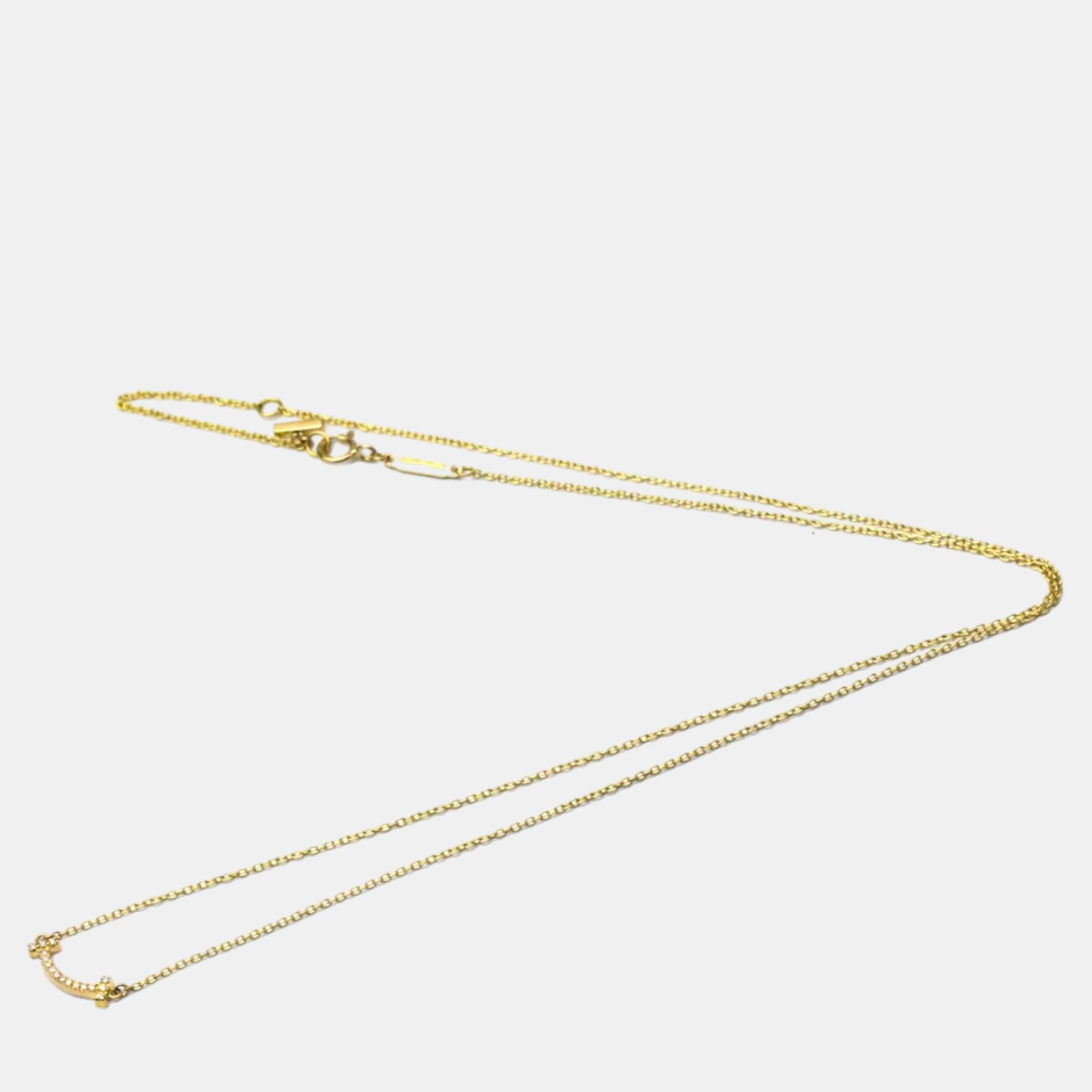 

Tiffany & Co. T Smile Mini 18K Rose Gold Diamond Necklace