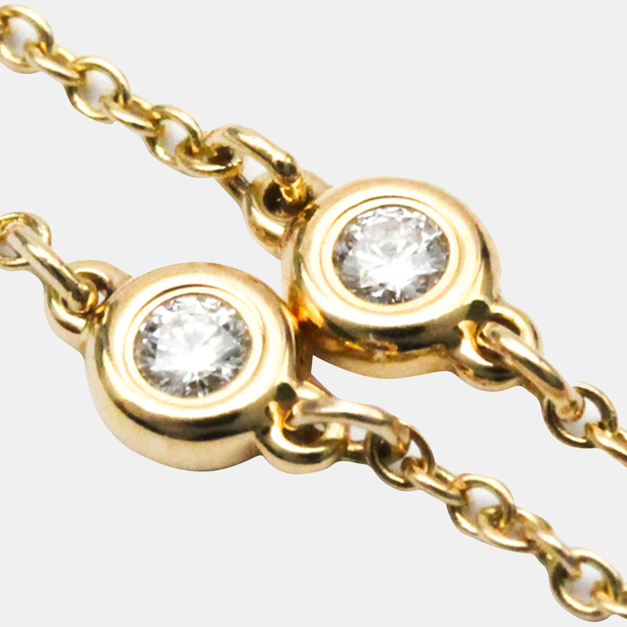 

Tiffany & Co. Elsa Peretti Diamonds by the Yard Open Heart 18K Rose Gold Diamond Bracelet 17.5