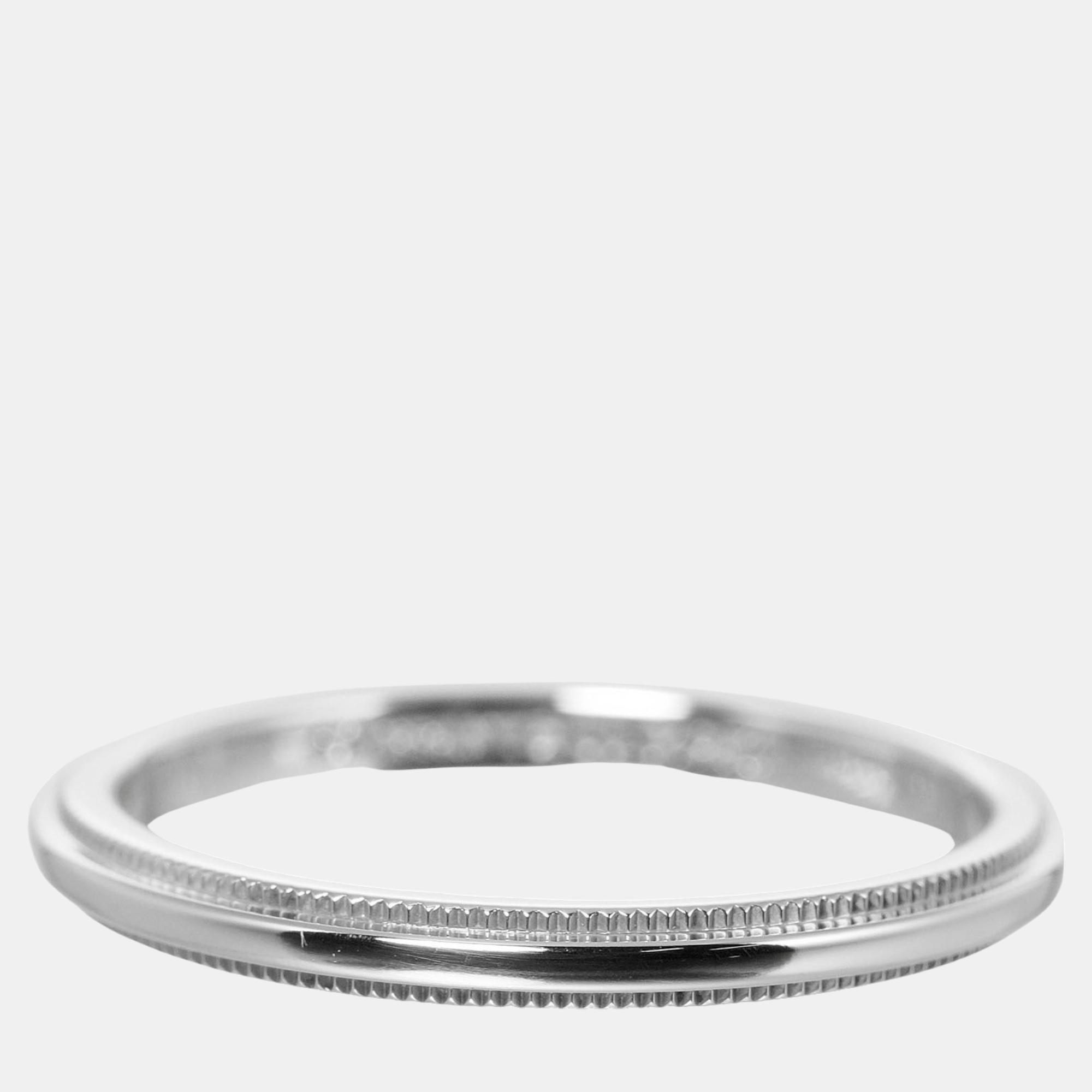 

Tiffany & Co Silver Platinum Milgrain ring jewelry