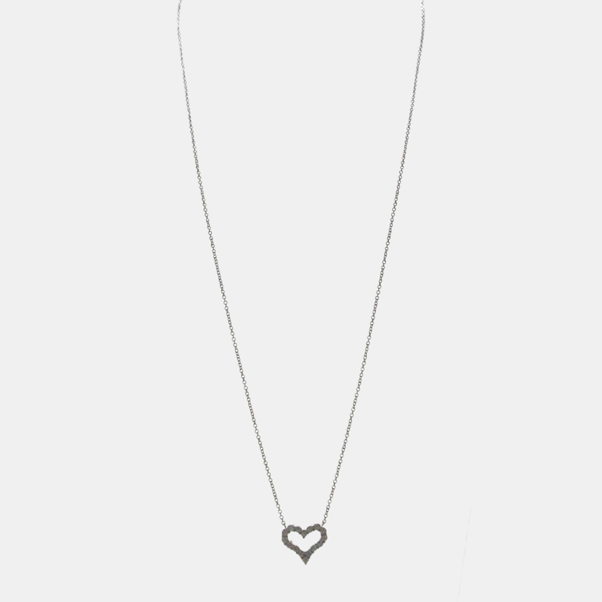 

Tiffany & Co Silver Platinum Heart necklace jewelry