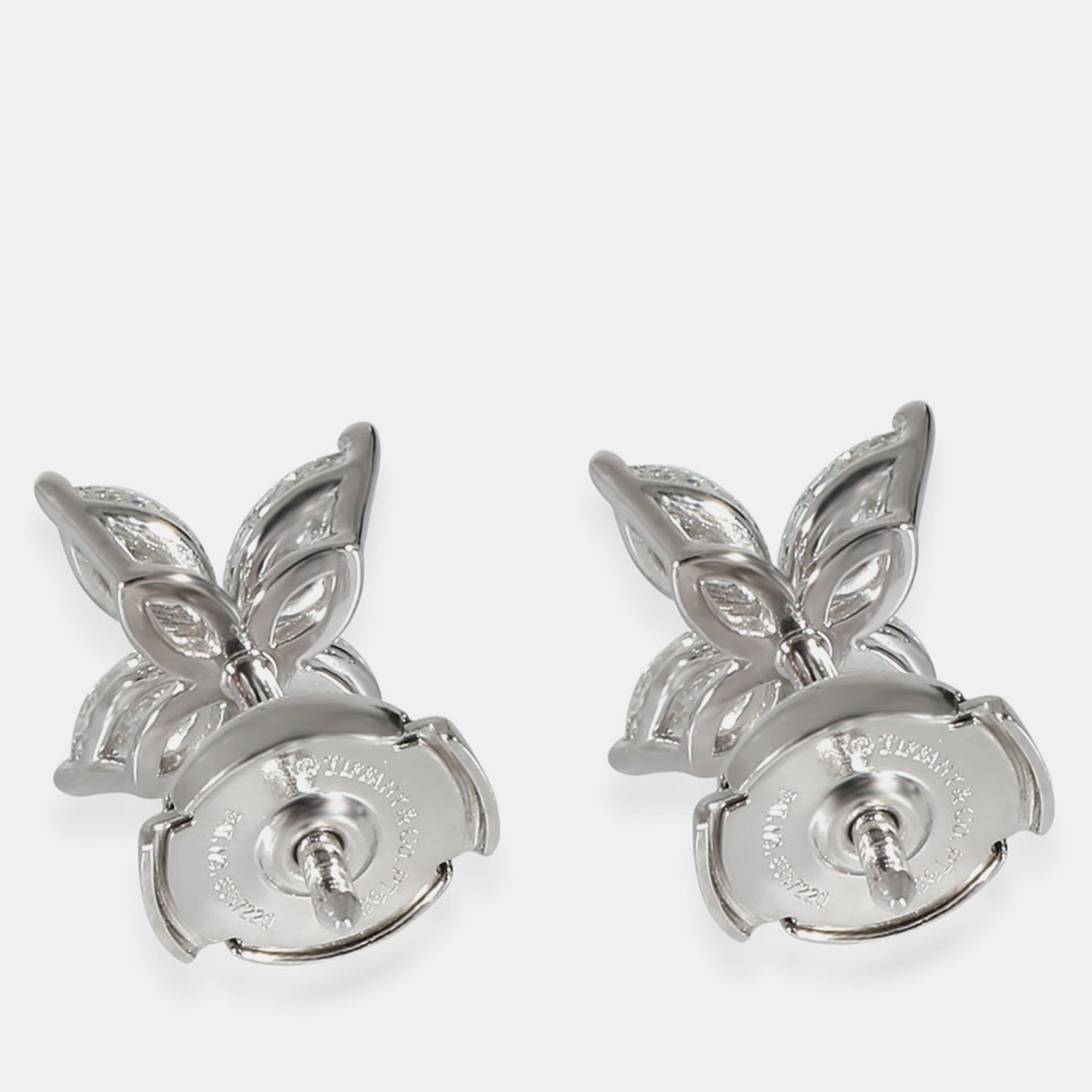 

Tiffany & Co. Victoria Stud Earrings in Platinum 0.92 CTW, Silver