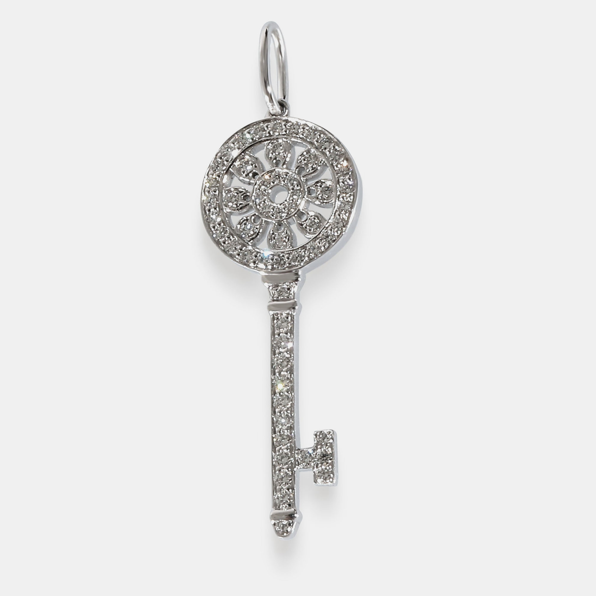 

Tiffany & Co. Mini Petals Keys Diamond Pendant in Platinum 0.14 CTW, Silver