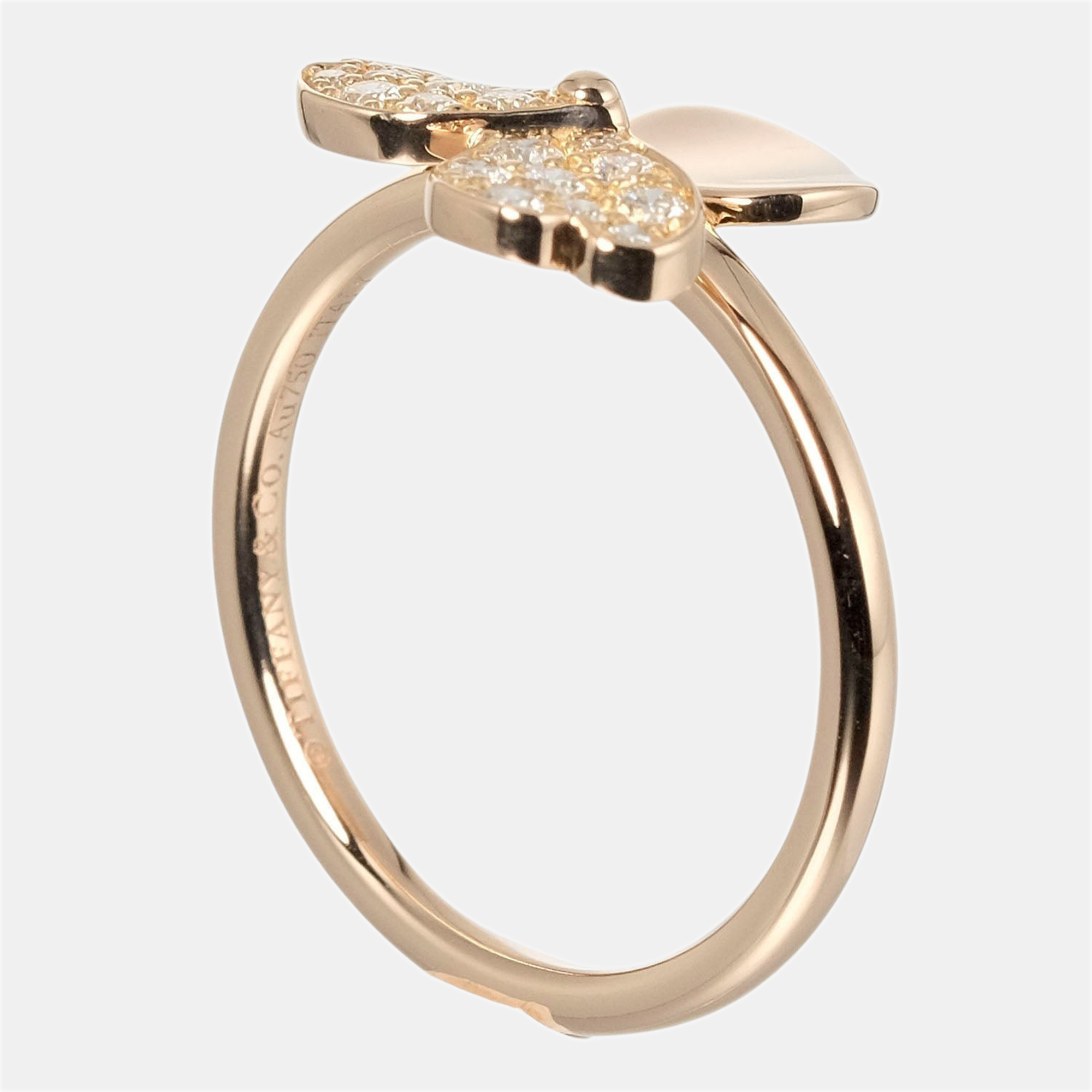 

Tiffany & Co Rose Gold Diamond Paper Flower Ring Size
