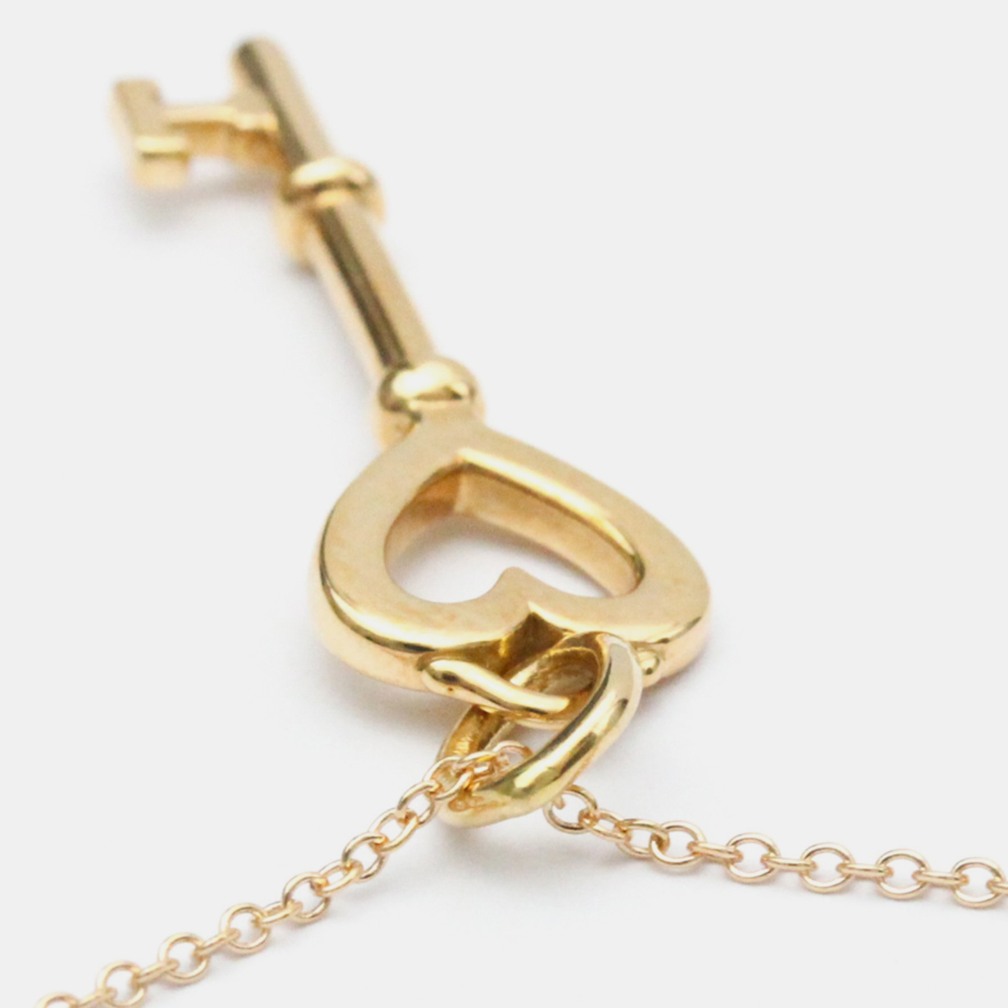 Pre-owned Tiffany & Co Heart Key 18k Yellow Gold Necklace