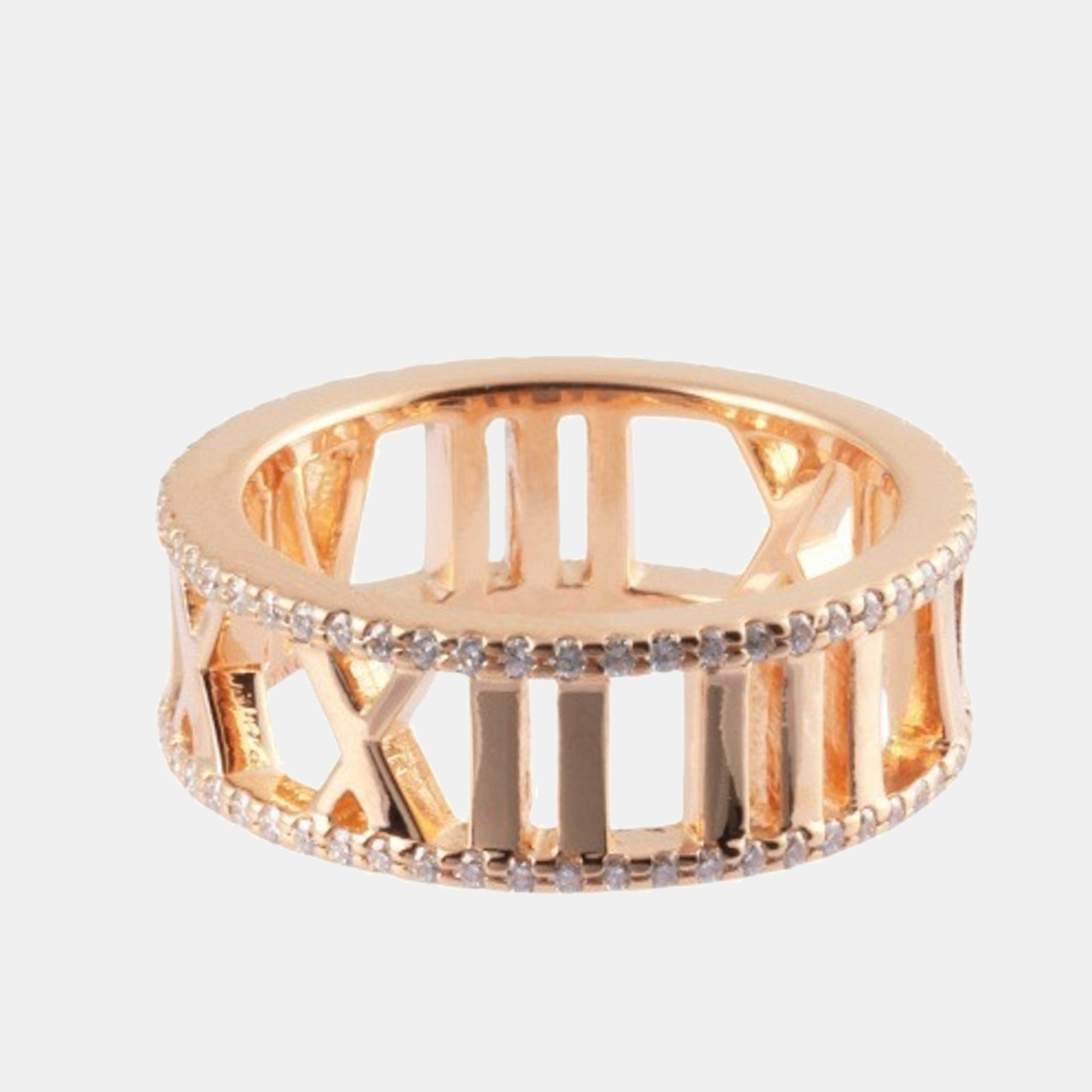 

Tiffany & Co. Atlas 18K Rose Gold Diamond Ring EU 49