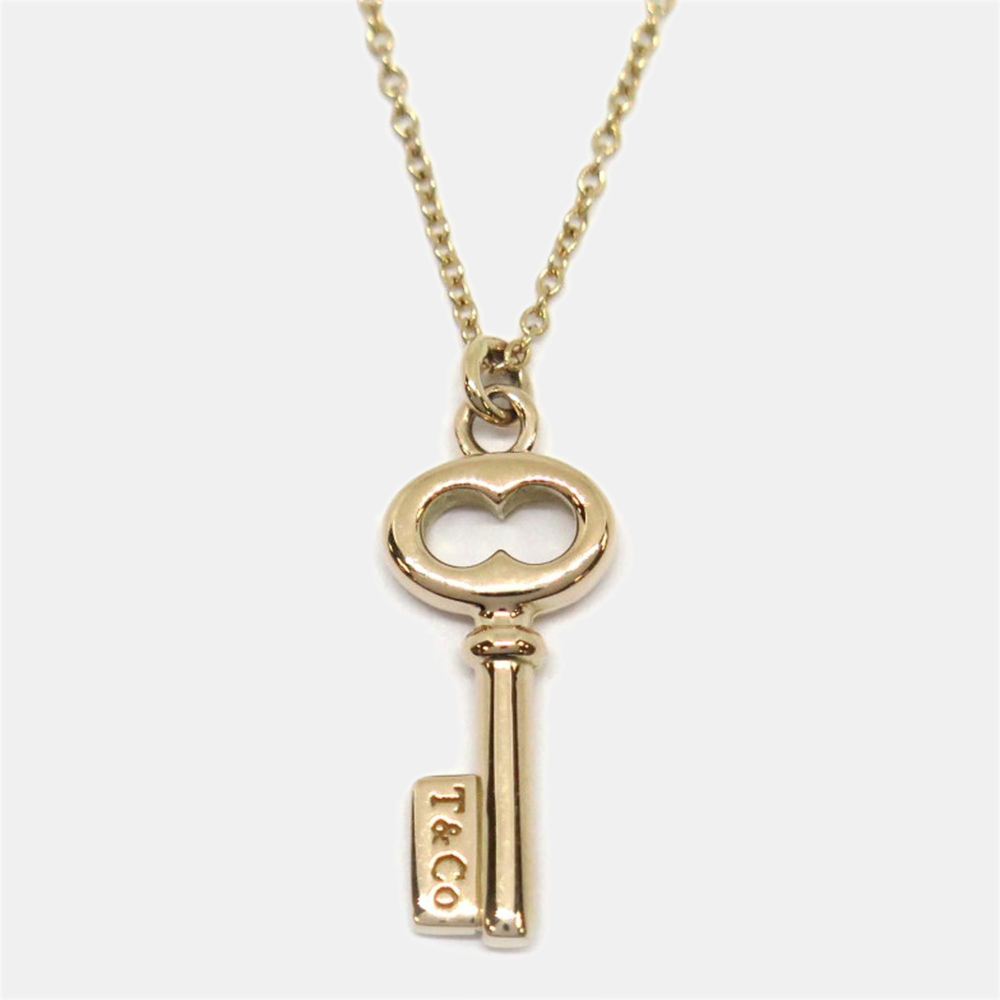Pre Owned Tiffany & Co. Oval Key 18K Rose Gold Necklace 
