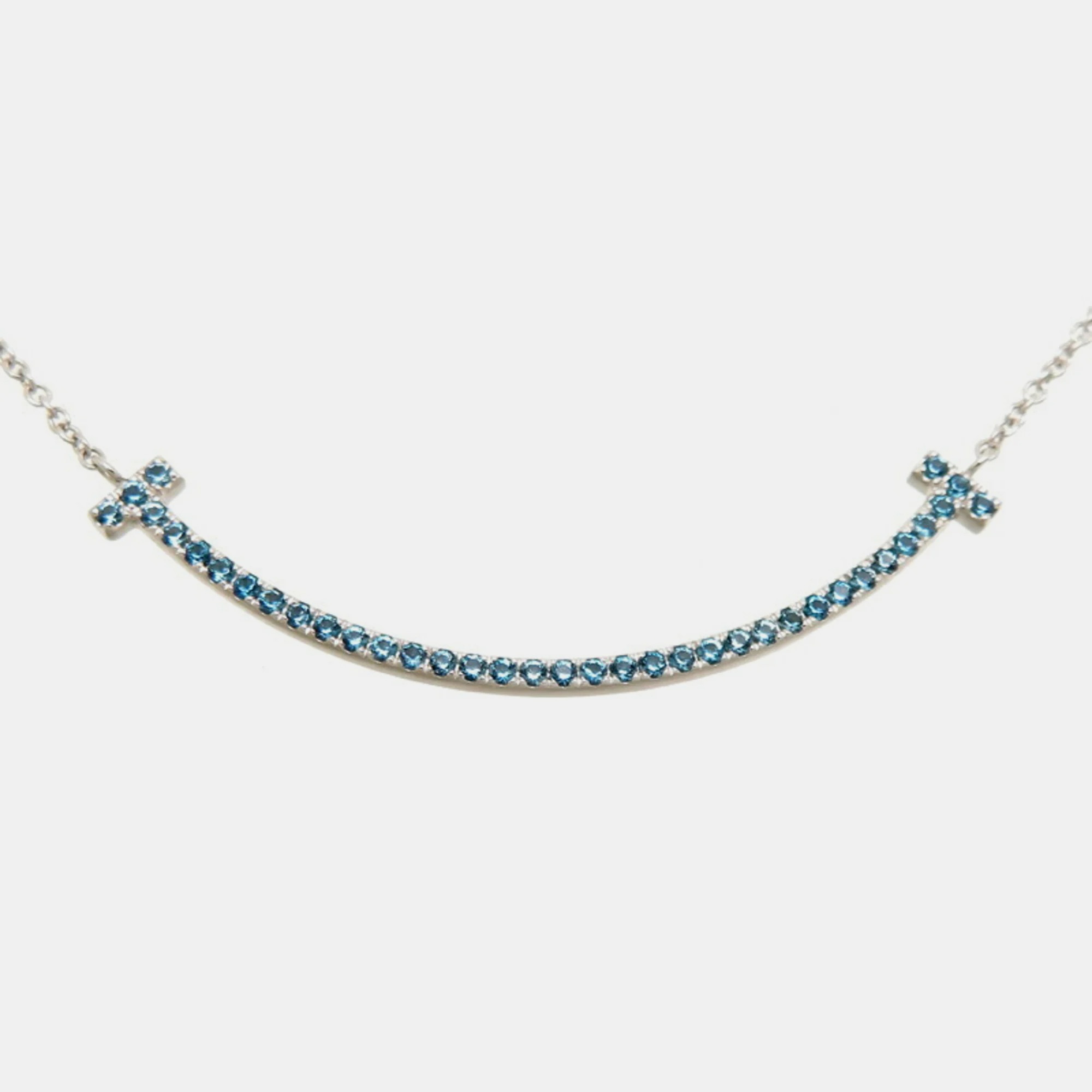 

Tiffany & Co. T Smile 18K White Gold Topaz Necklace