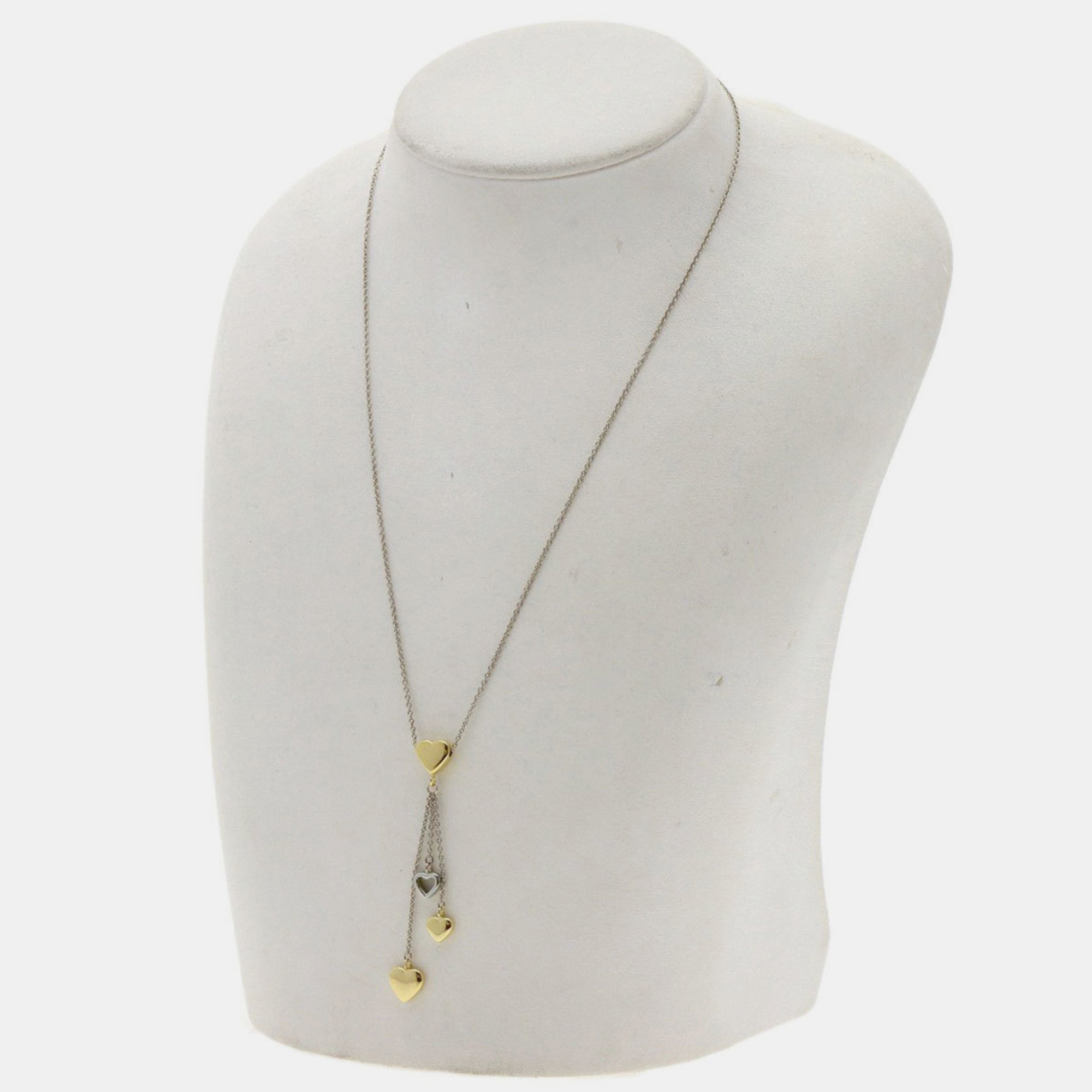 

Tiffany & Co. Multi Heart Drop 18K Yellow Gold White Gold Necklace
