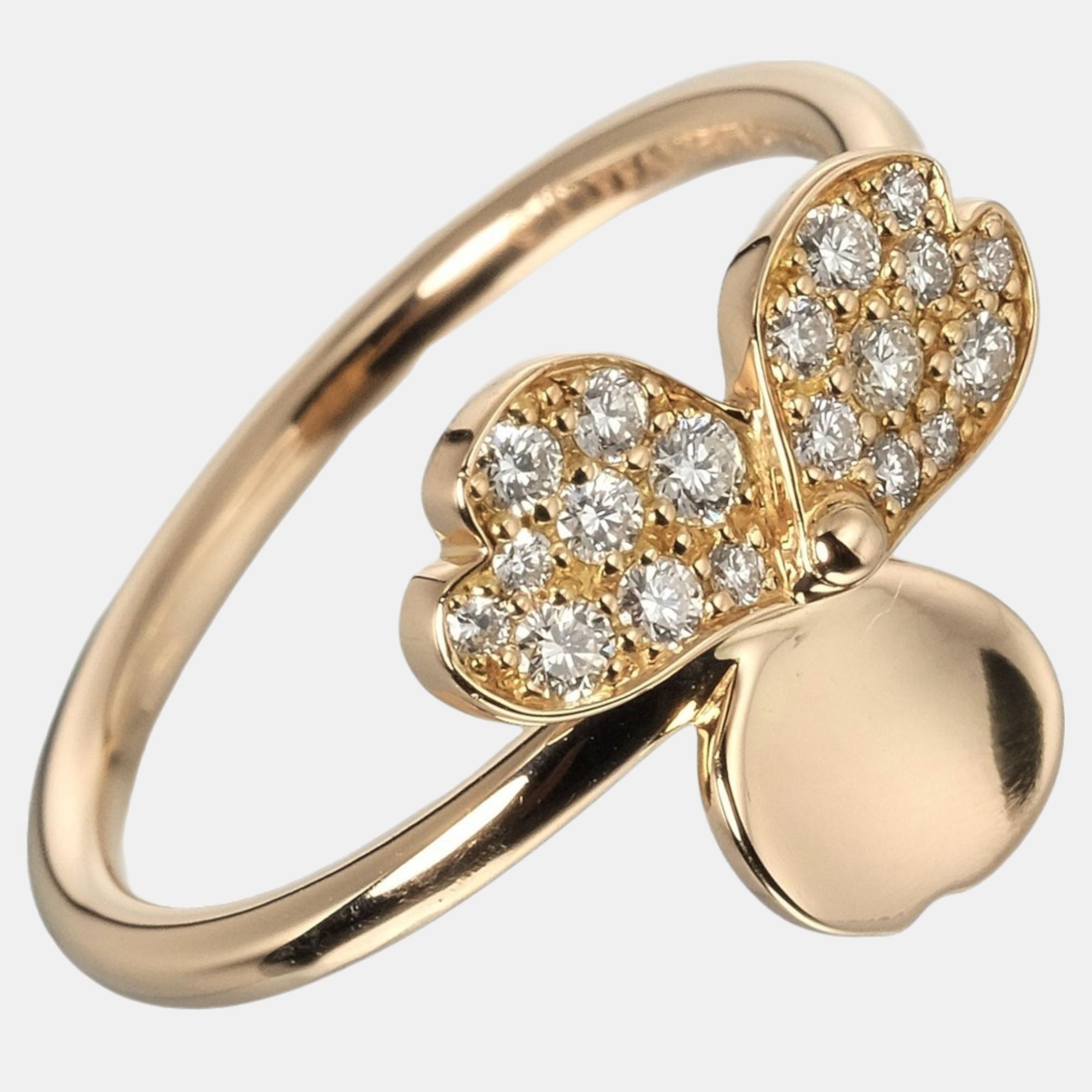 

Tiffany & Co. Paper Open Flower 18K Rose Gold Diamond Ring EU 49