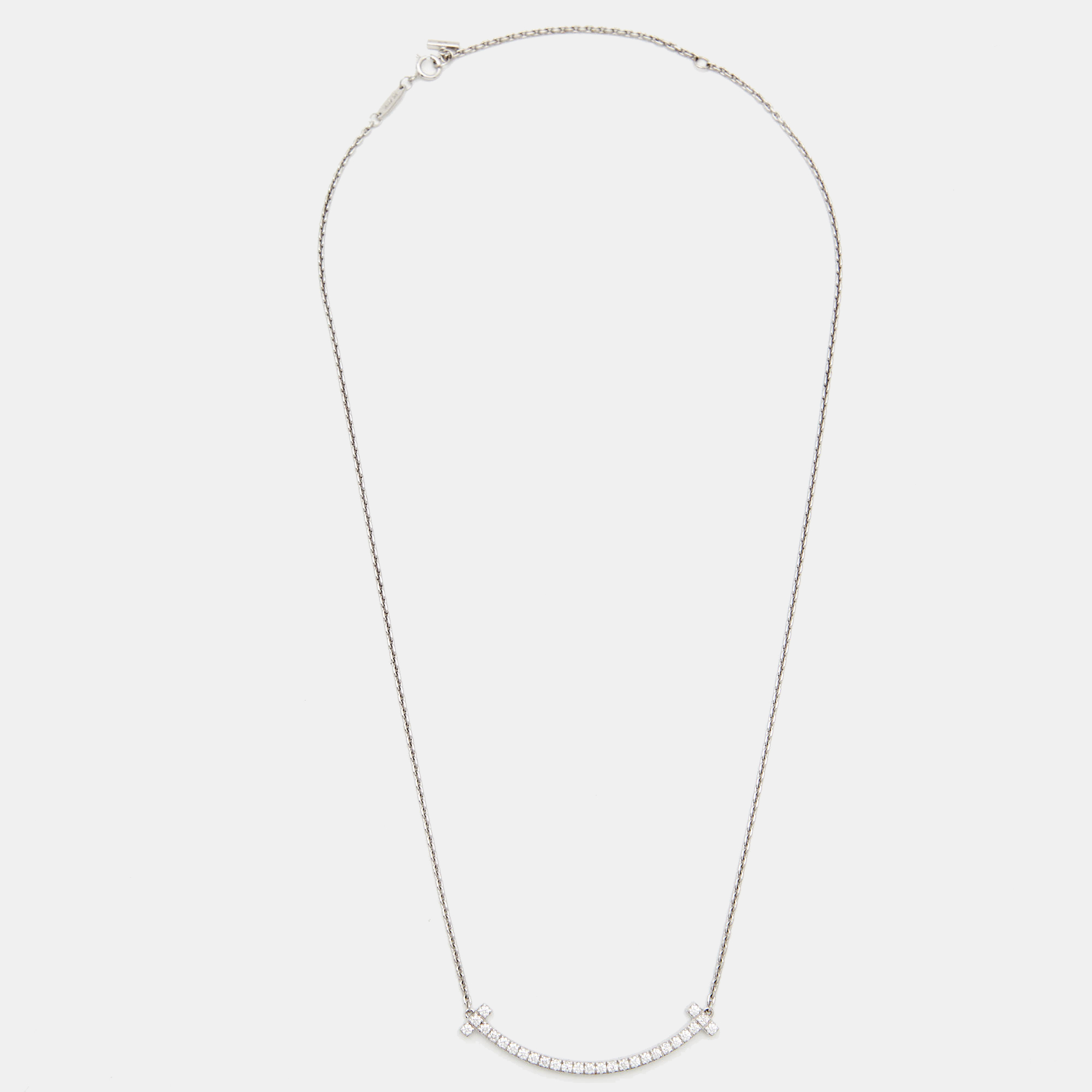 

Tiffany & Co. T Smile Diamond 18k White Gold Medium Model Necklace