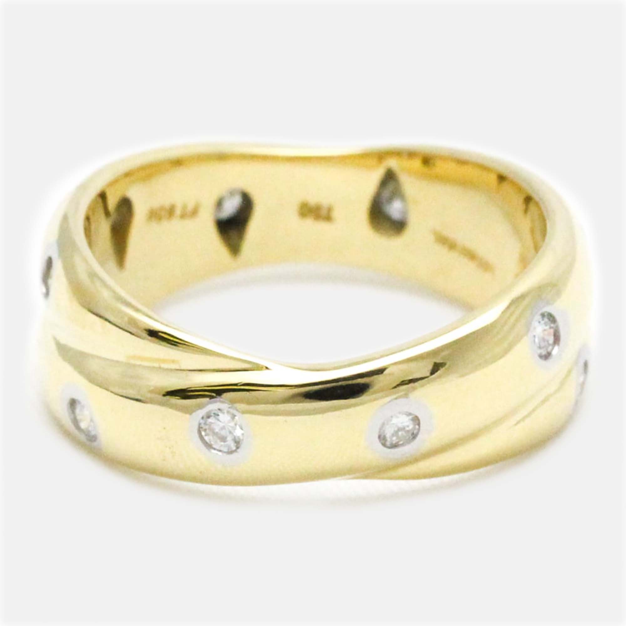 

Tiffany & Co. Etoile Twist 18K Yellow Gold Platinum Diamond Ring EU 53