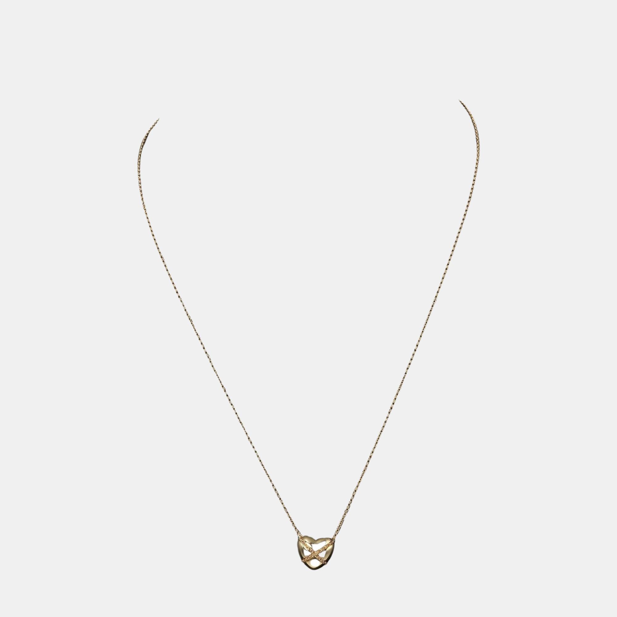 

Tiffany & Co. Cross My Heart 18K Rose Gold Necklace