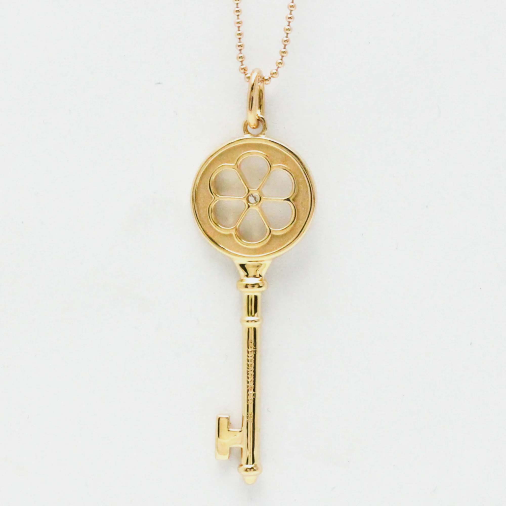 

Tiffany & Co. Tiffany Daisy Key 18K Rose Gold Diamond Necklace