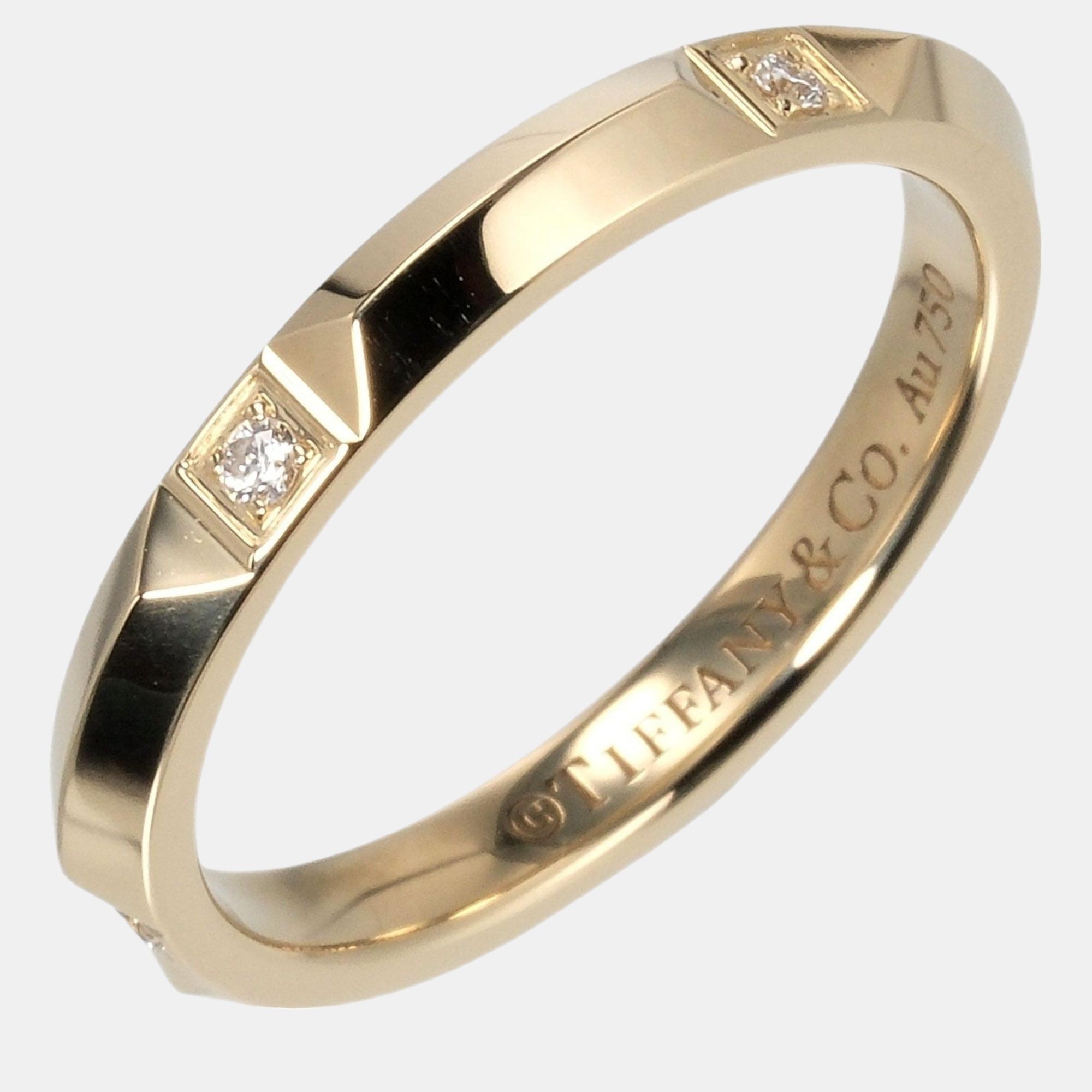 Pre-owned Tiffany & Co Tiffany True 18k Yellow Gold Diamond Ring Eu 51