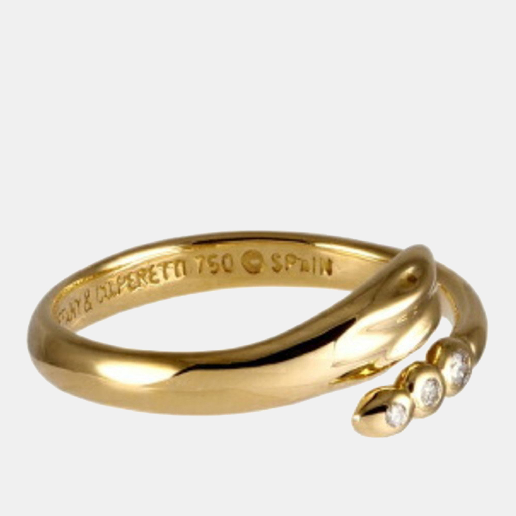 

Tiffany & Co. 18K Yellow Gold and Diamond Elsa Peretti Snake Ring