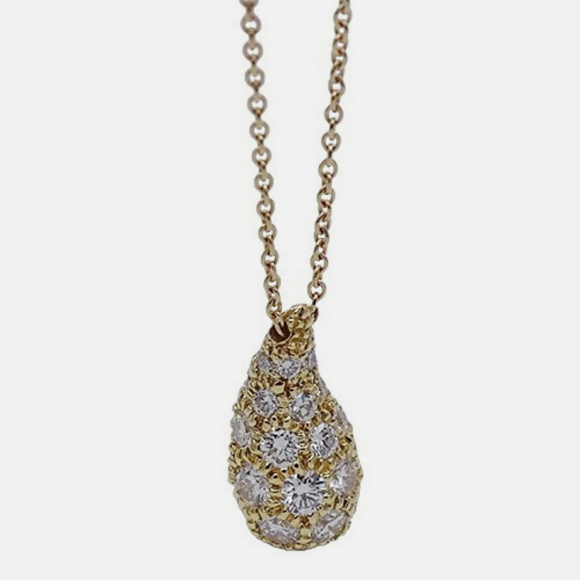 Pre-owned Tiffany & Co Elsa Peretti 18k Yellow Gold Diamond Necklace
