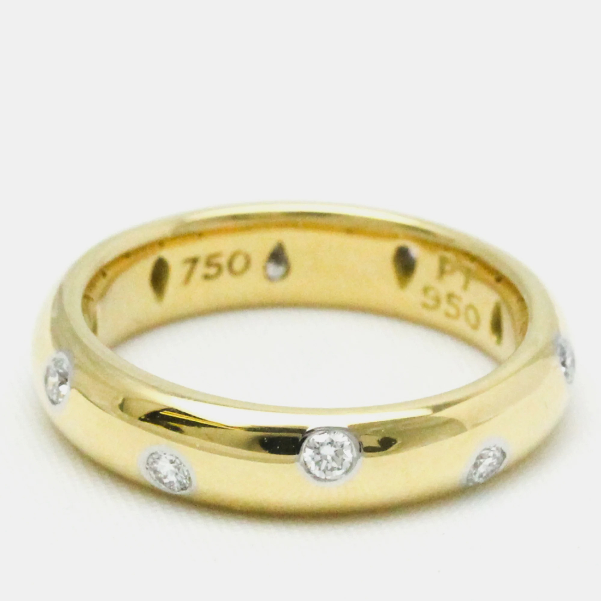 

Tiffany & Co. Etoile 18K Yellow Gold Platinum Diamond Ring EU 49