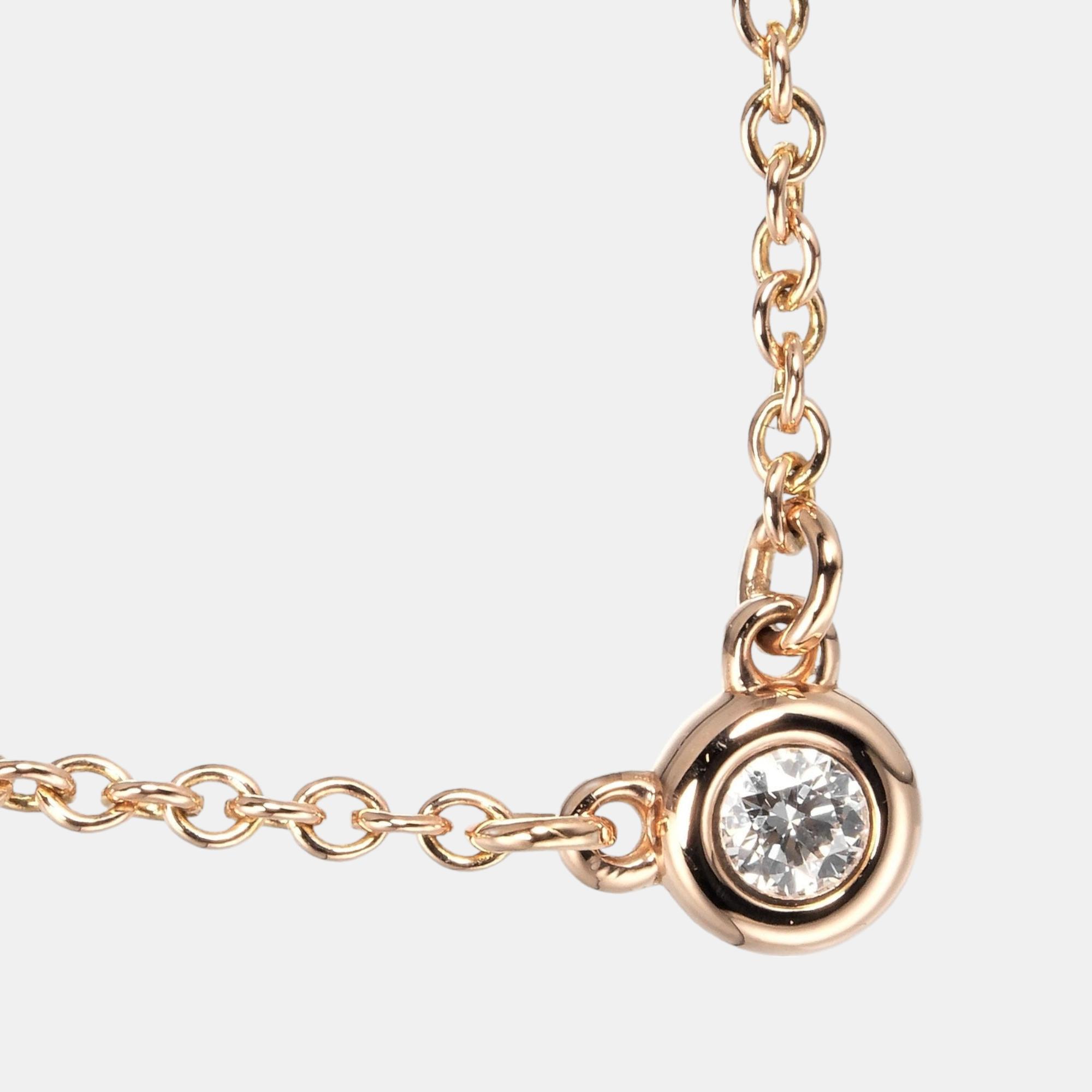 

Tiffany & Co. Elsa Peretti Diamonds by the Yard 18K Rose Gold Diamond Necklace