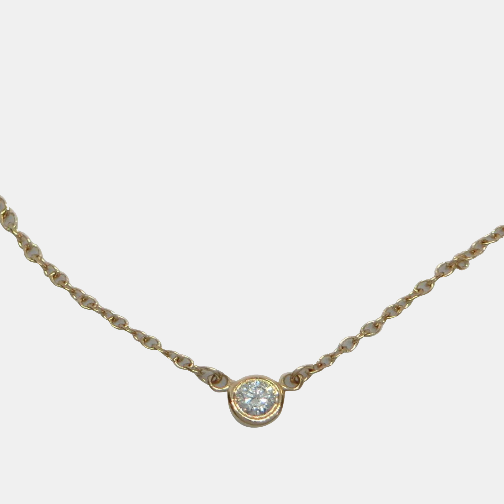 

Tiffany & Co. 18K Yellow Gold and Diamond Diamond By The Yard Pendant Necklace