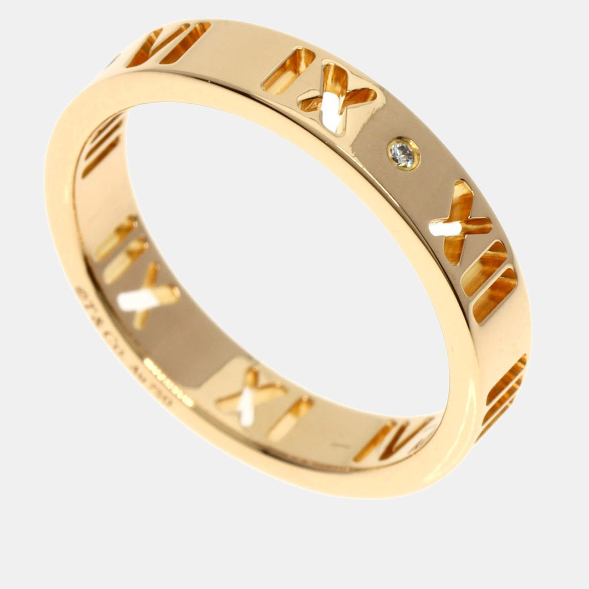 

Tiffany & Co. 18K Rose Gold 0.02 ct Diamonds Pierced Atlas Ring EU 49