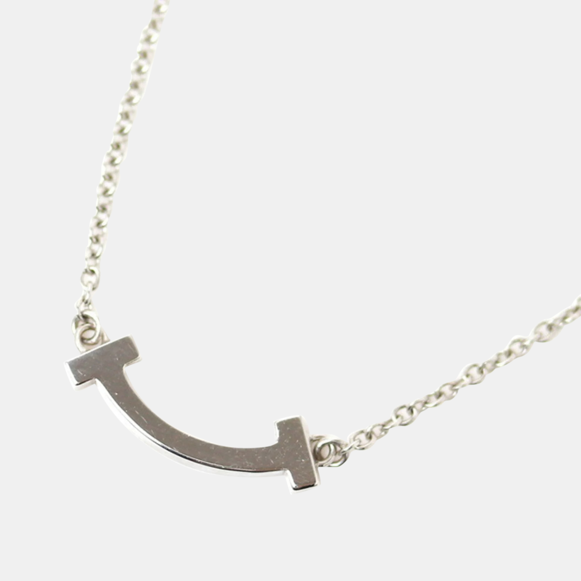 

Tiffany & Co. 18K White Gold T Smile Pendant Necklace