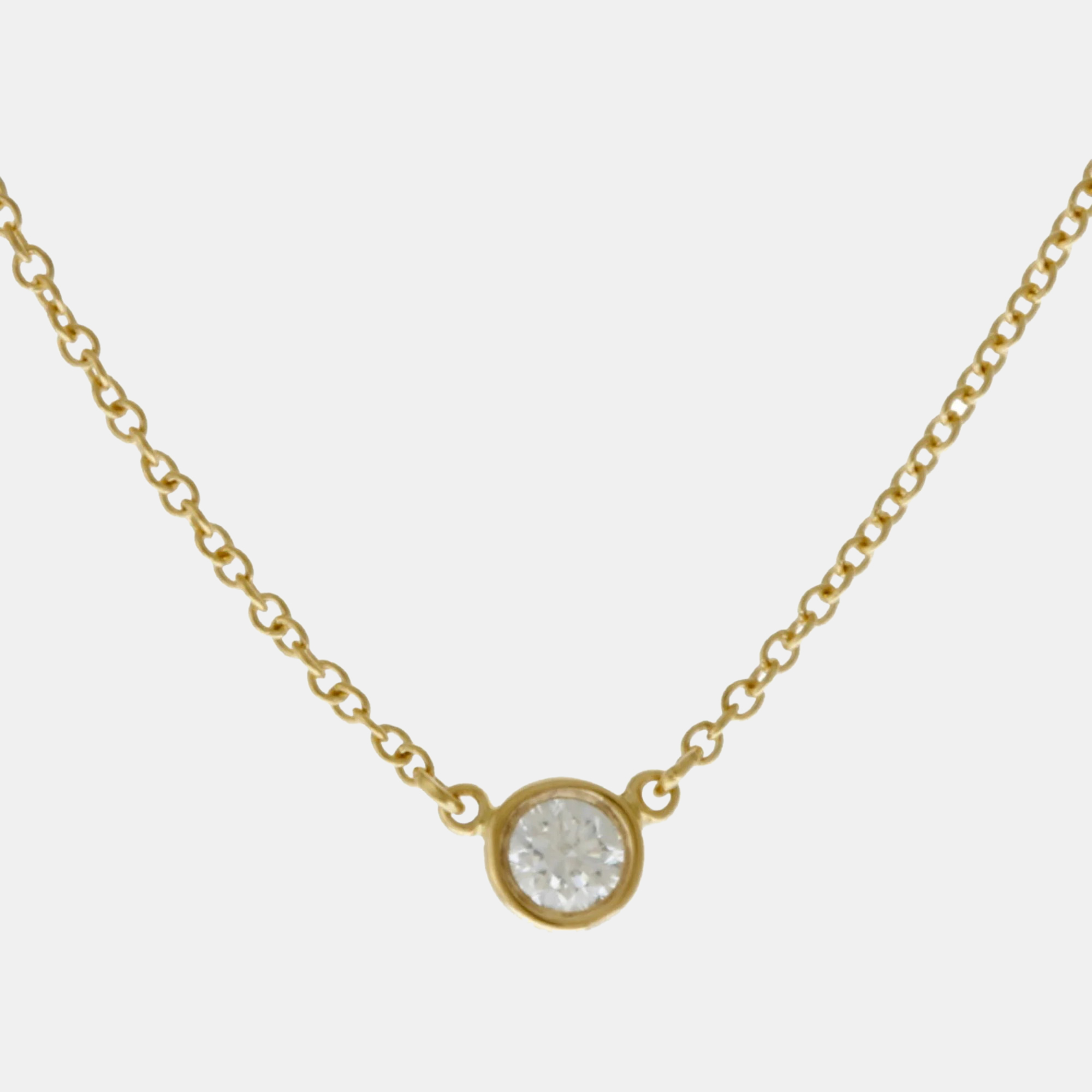

Tiffany & Co. 18K Yellow Gold and Diamond Elsa Peretti Diamonds By The Yard Pendant Necklace