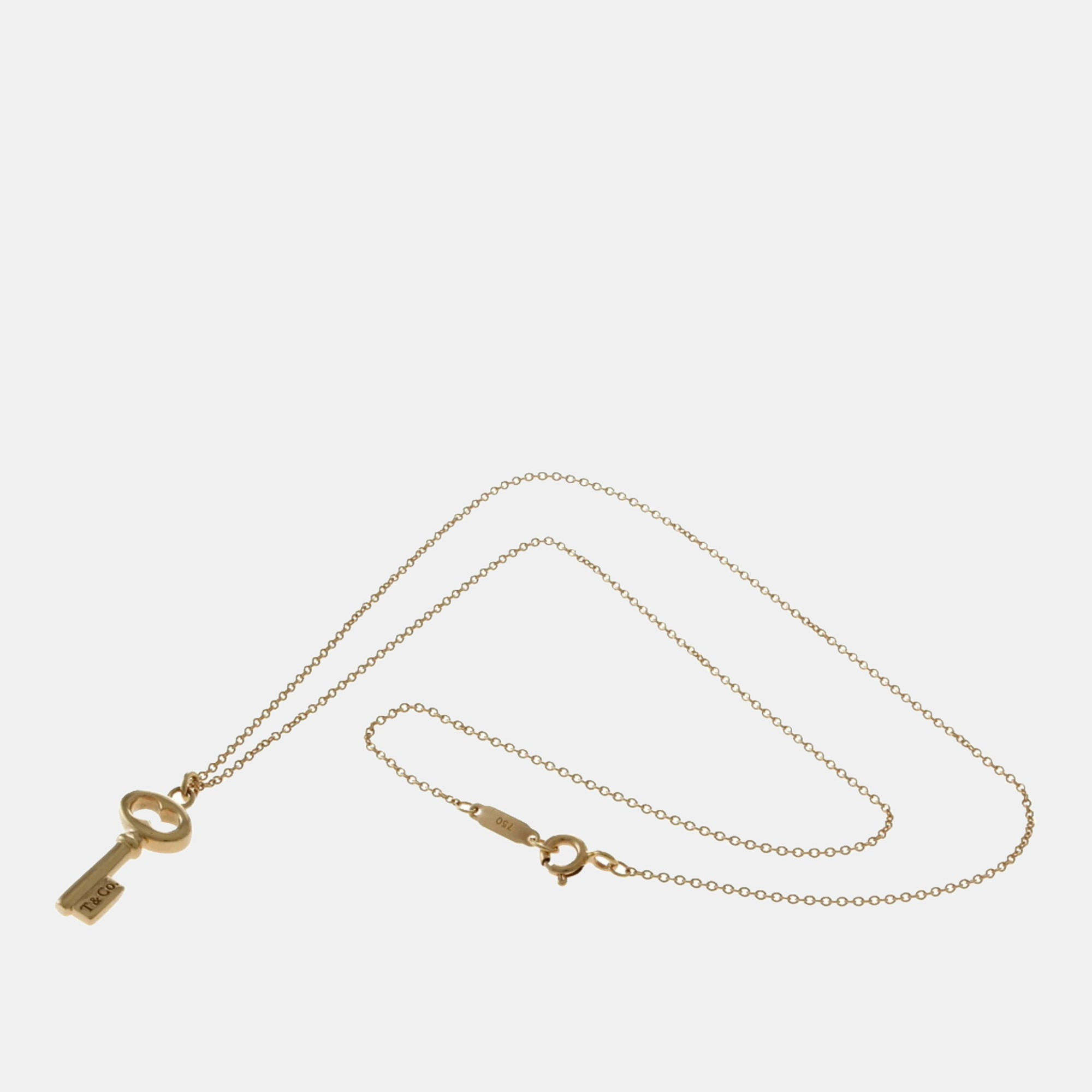 

Tiffany & Co. 18K Rose Gold Oval Key Pendant Necklace