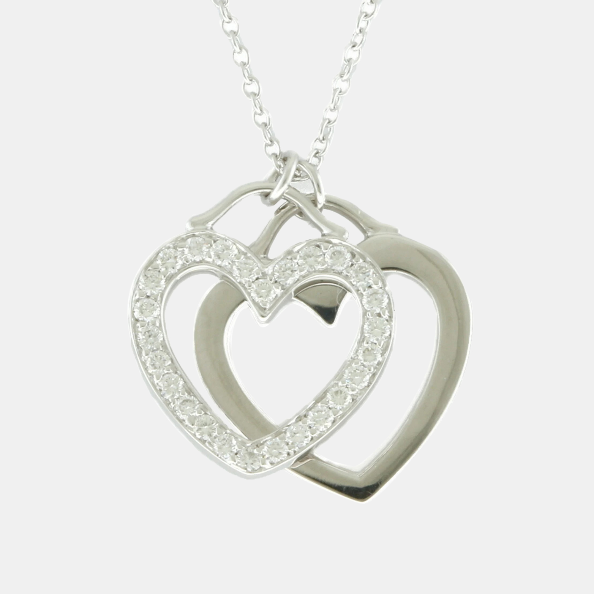

Tiffany & Co. 18K White Gold and Diamond Heart Pendant Necklace