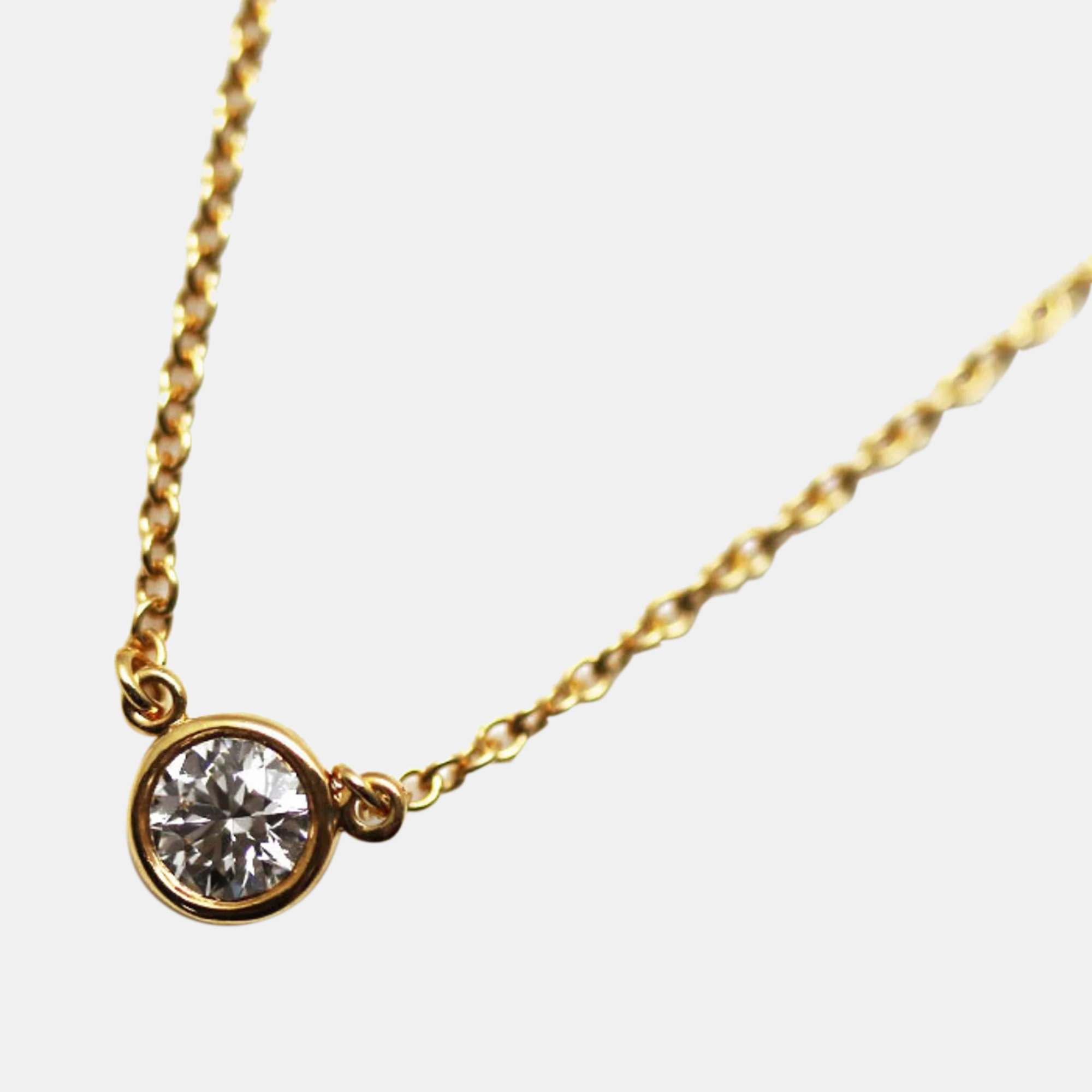 

Tiffany & Co. 18K Yellow Gold and Diamond Elsa Peretti Diamonds By The Yard Pendant Necklace
