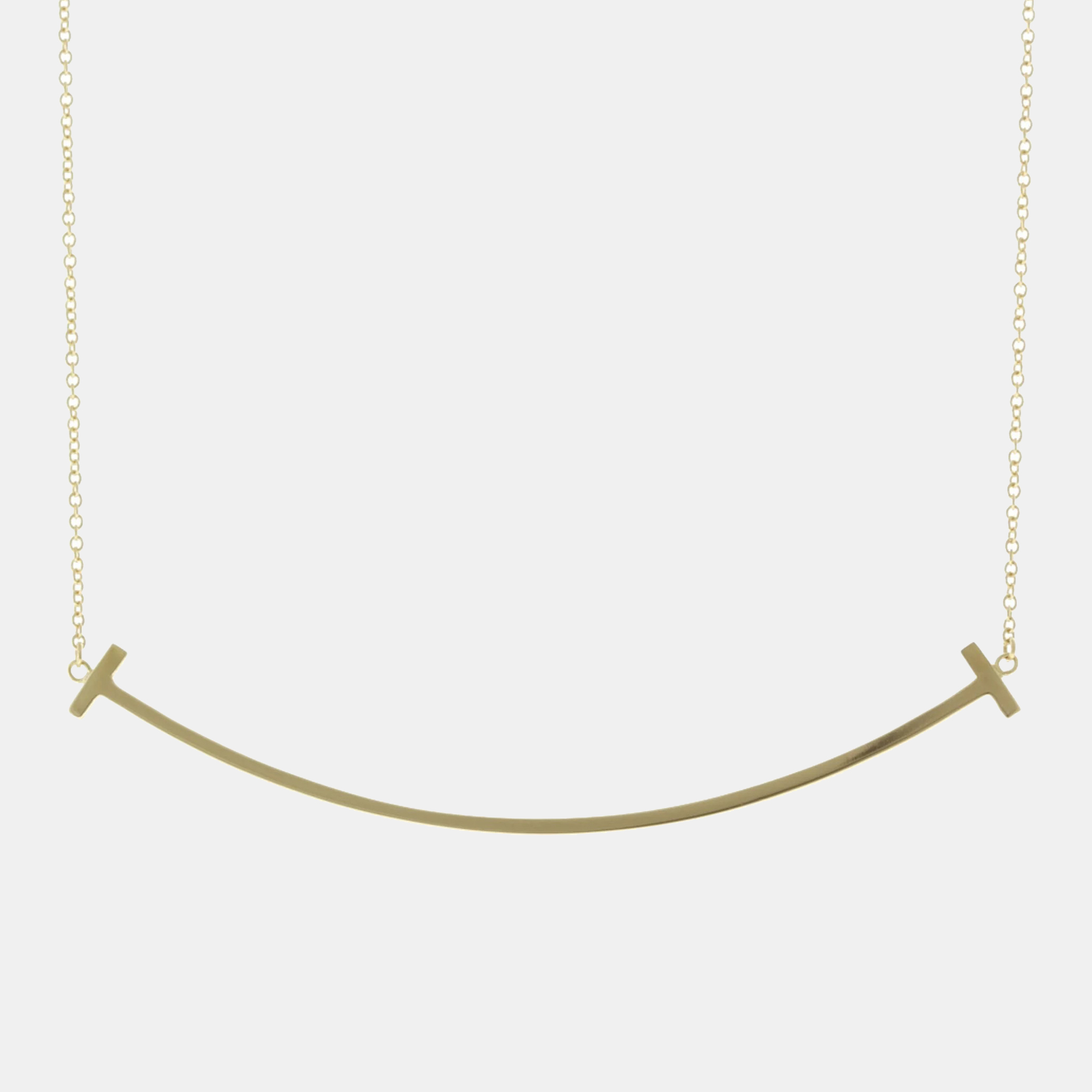 

Tiffany & Co. 18K Yellow Gold Extra Large T Smile Pendant Necklace
