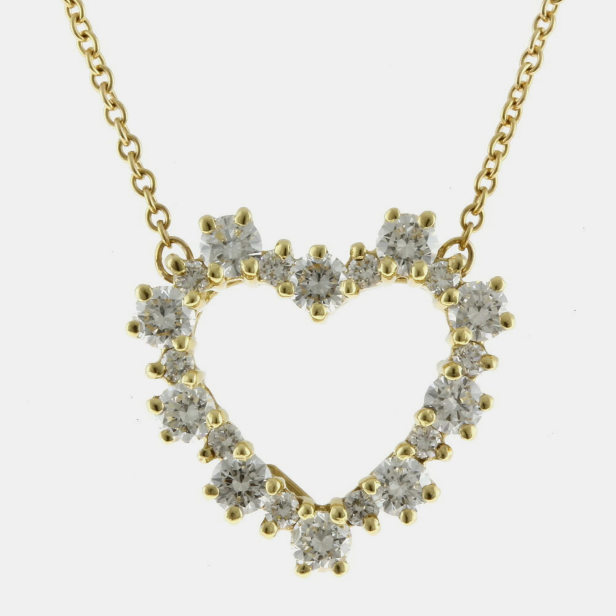 

Tiffany & Co. 18K Yellow Gold and Diamond Heart Pendant Necklace