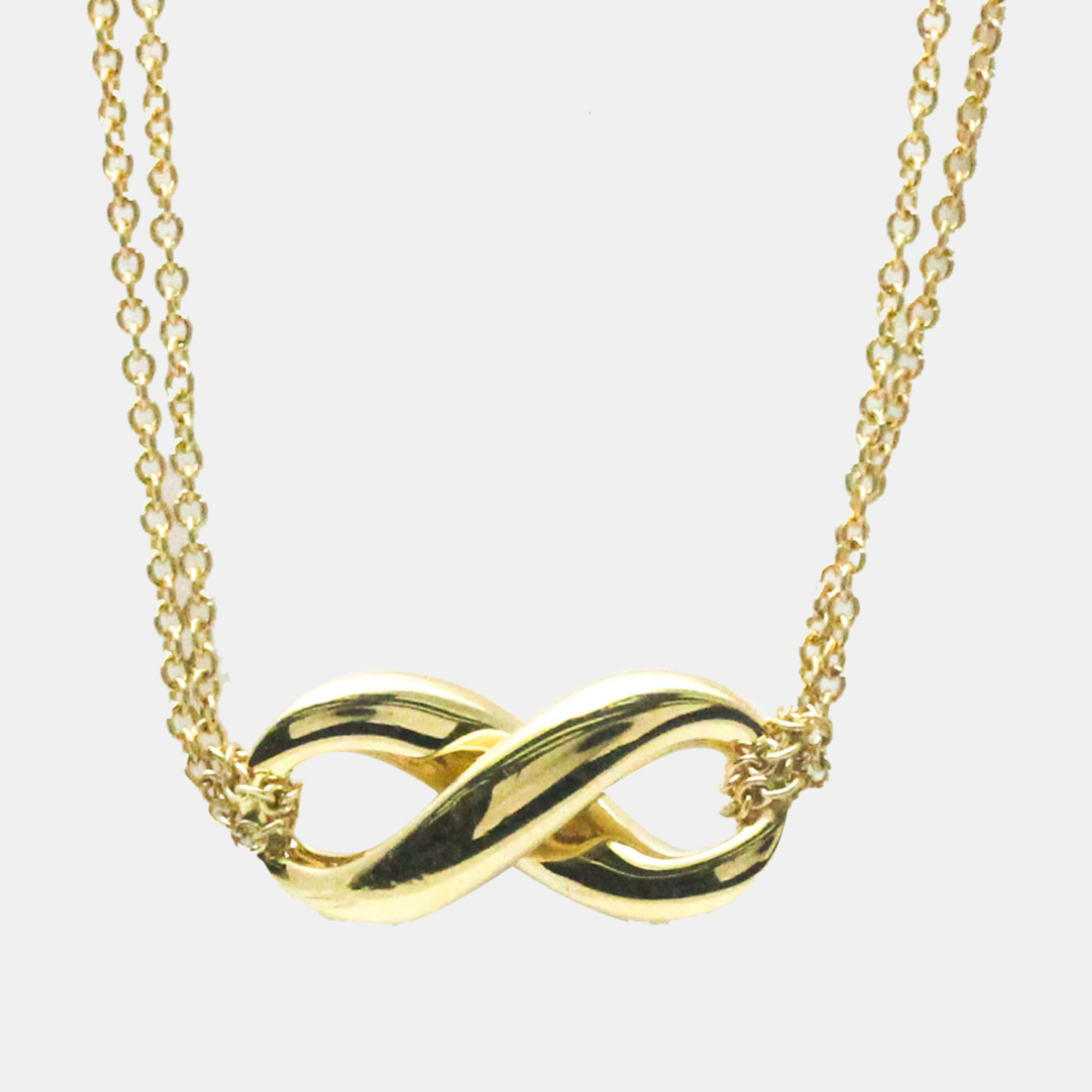 Pre-owned Tiffany & Co 18k Yellow Gold Infinity Pendant Necklace
