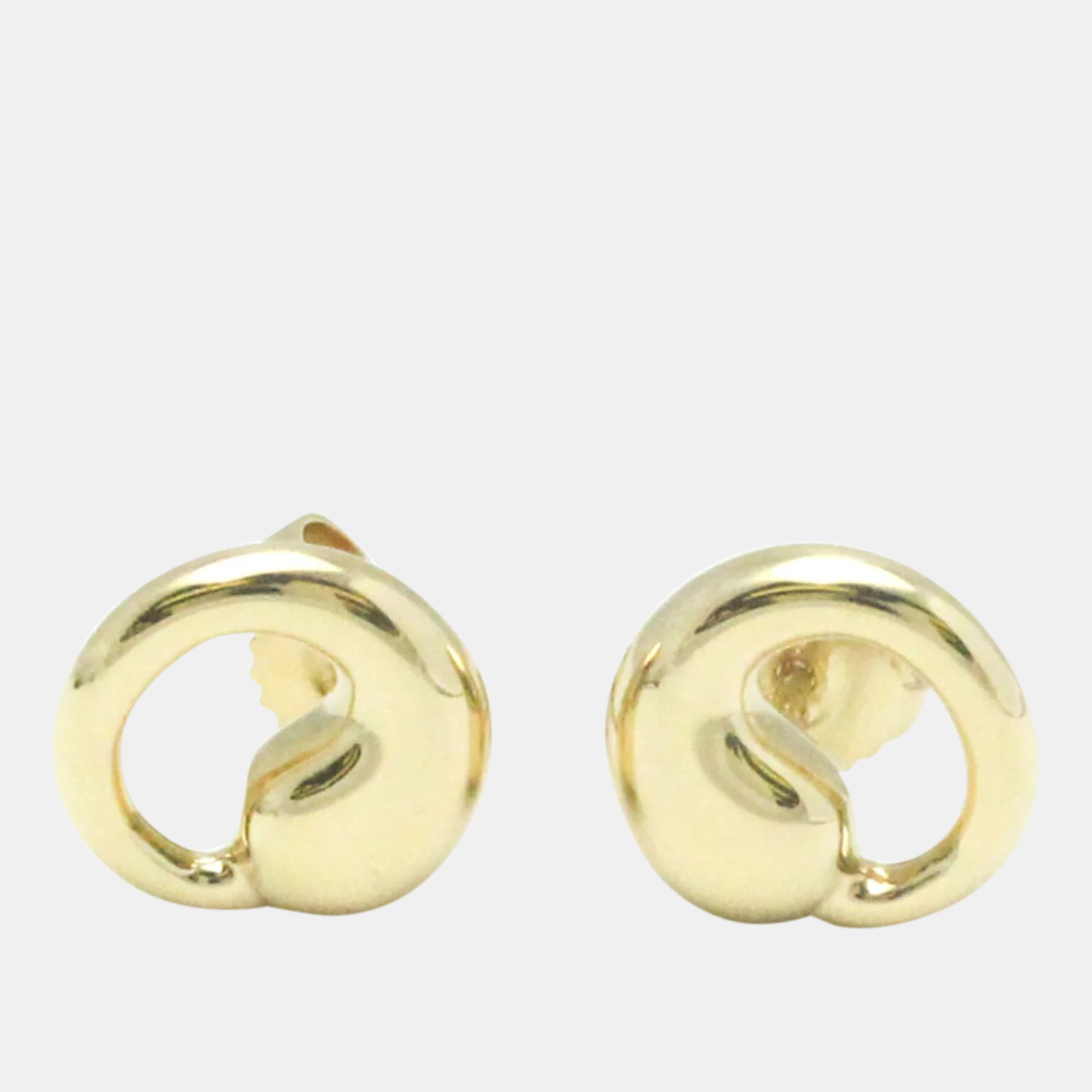Pre-owned Tiffany & Co 18k Yellow Gold Eternal Circle Stud Earrings
