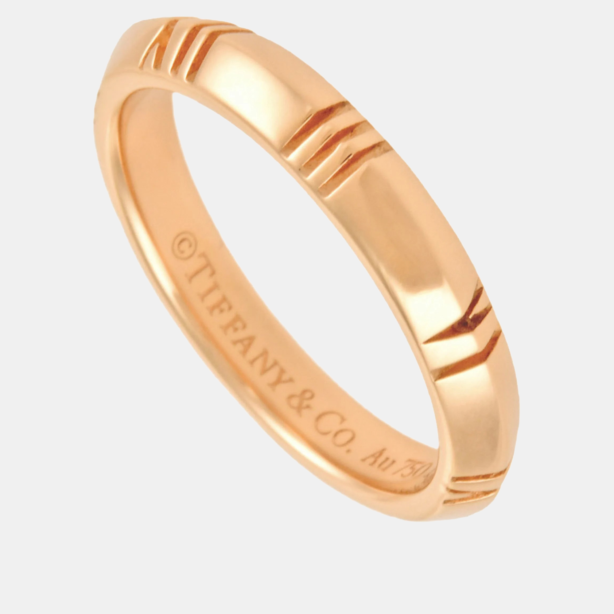 

Tiffany & Co. 18K Rose Gold Atlas X Closed Narrow Ring EU 49