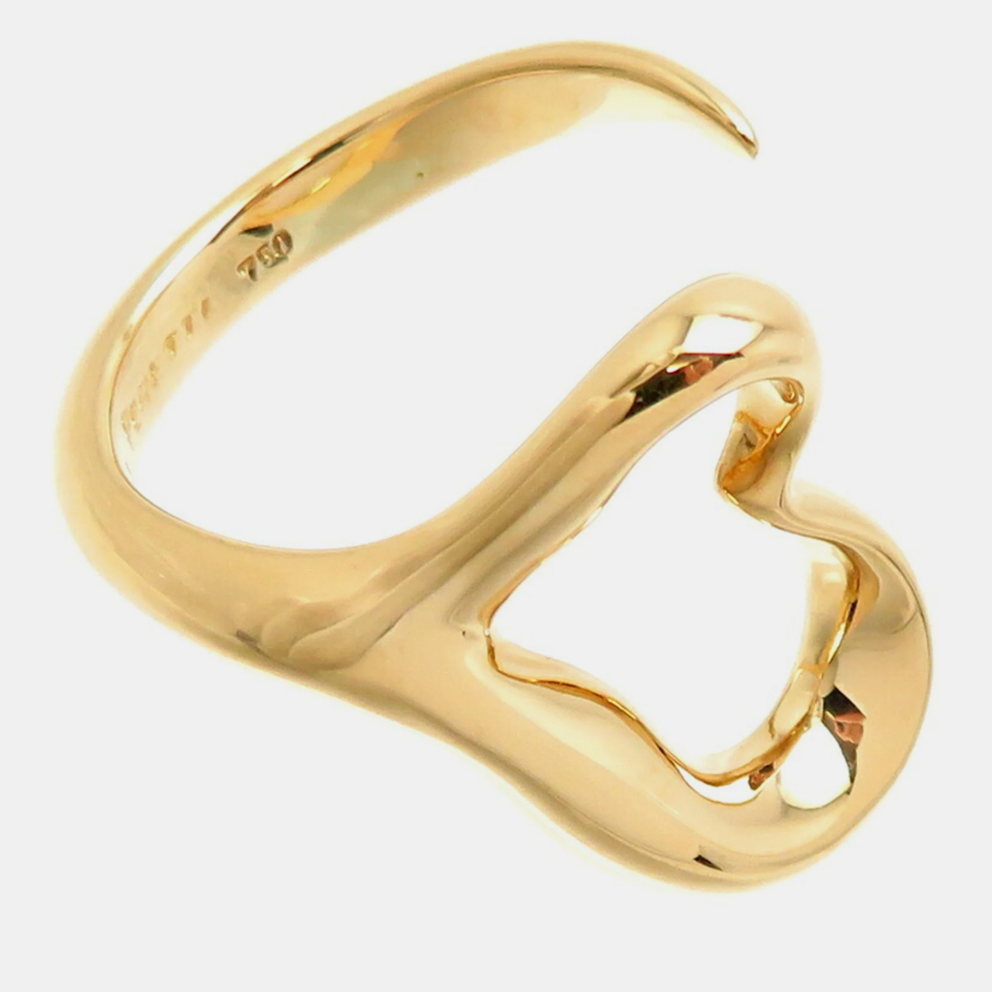 

Tiffany & Co. 18K Yellow Gold Elsa Peretti Open Heart Ring EU 49