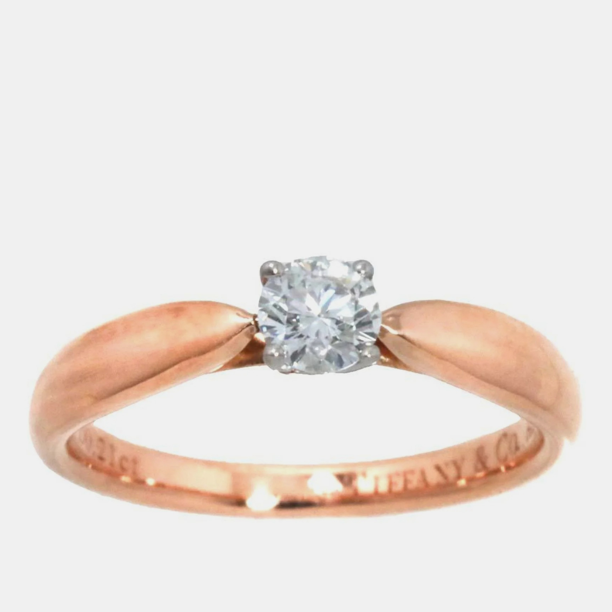 

Tiffany & Co. 18K Rose Gold and Diamond Harmony Engagement Ring EU 45