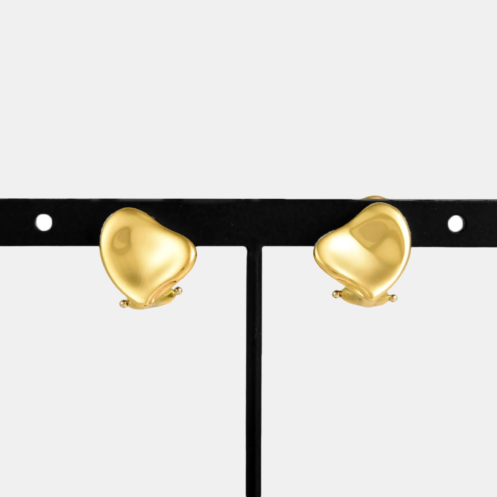 

Tiffany & Co. 18K Yellow Gold Elsa Peretti Full Heart Clip On Earrings