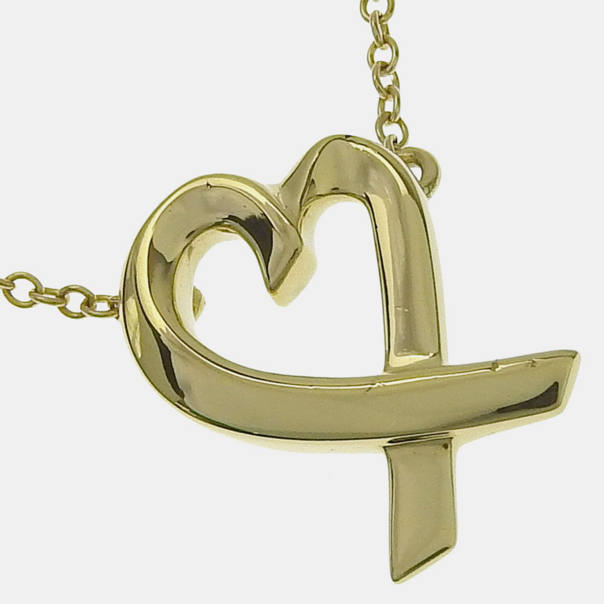 Pre-owned Tiffany & Co 18k Yellow Gold Paloma Picasso Loving Heart Necklace