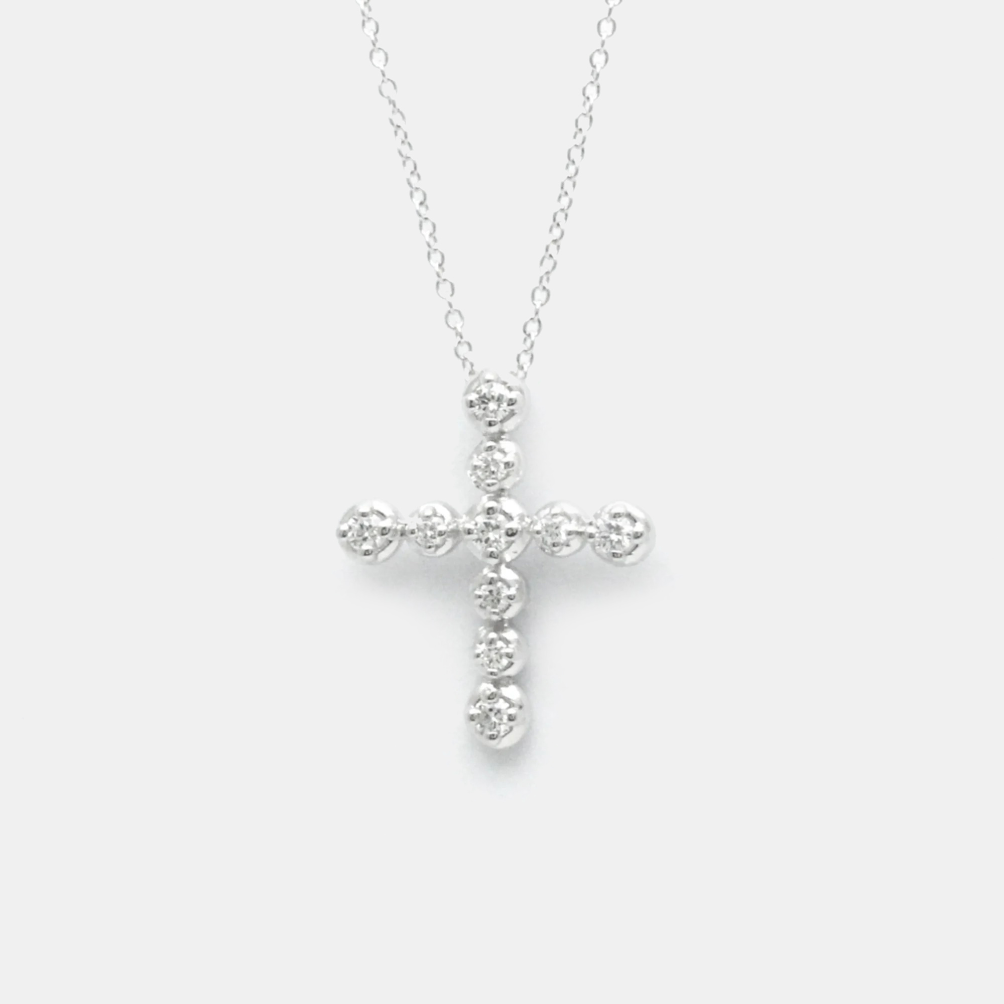 

Tiffany & Co. 18K White Gold and Diamond Cross Pendant Necklace
