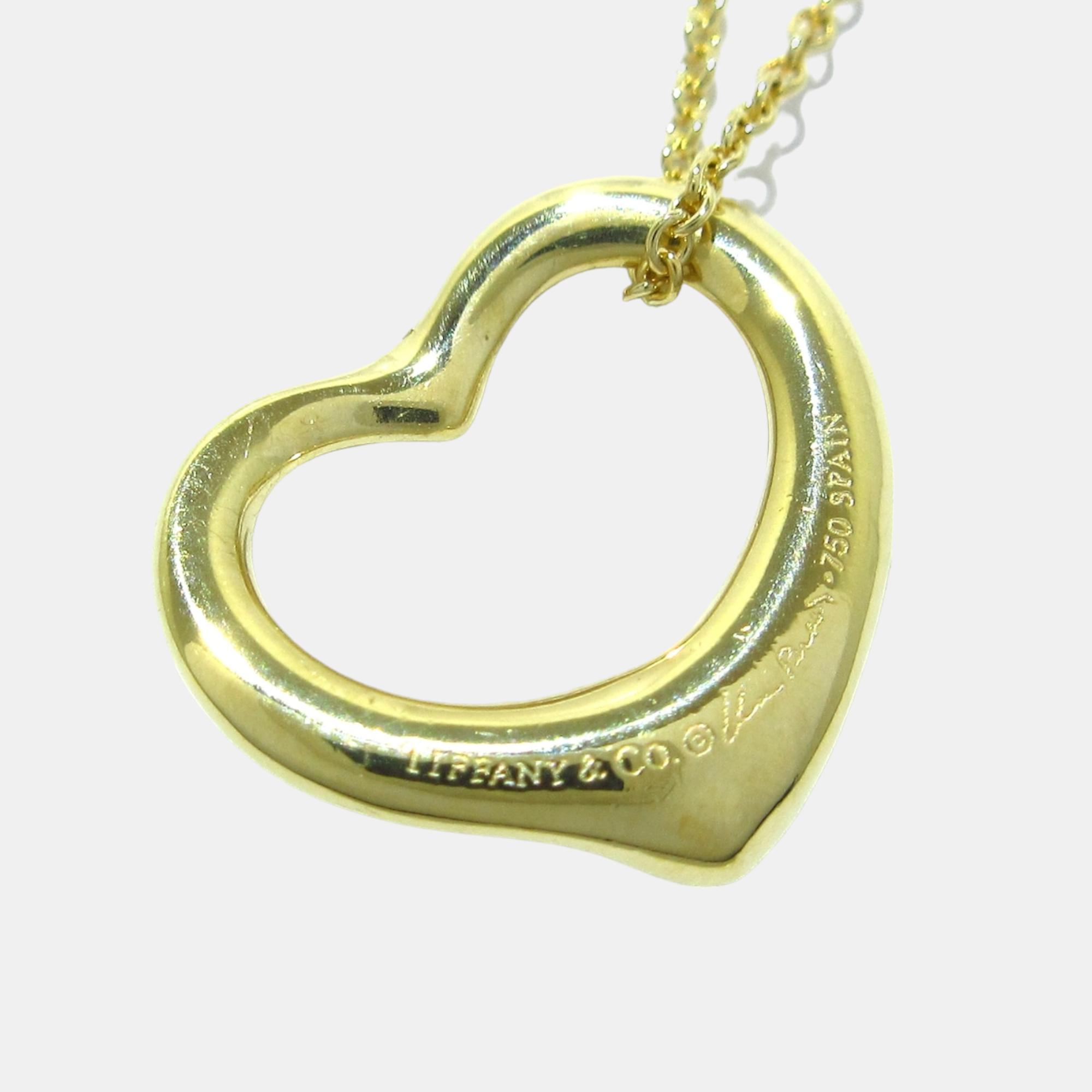 

Tiffany & Co 18K Yellow Gold Open Heart Necklace